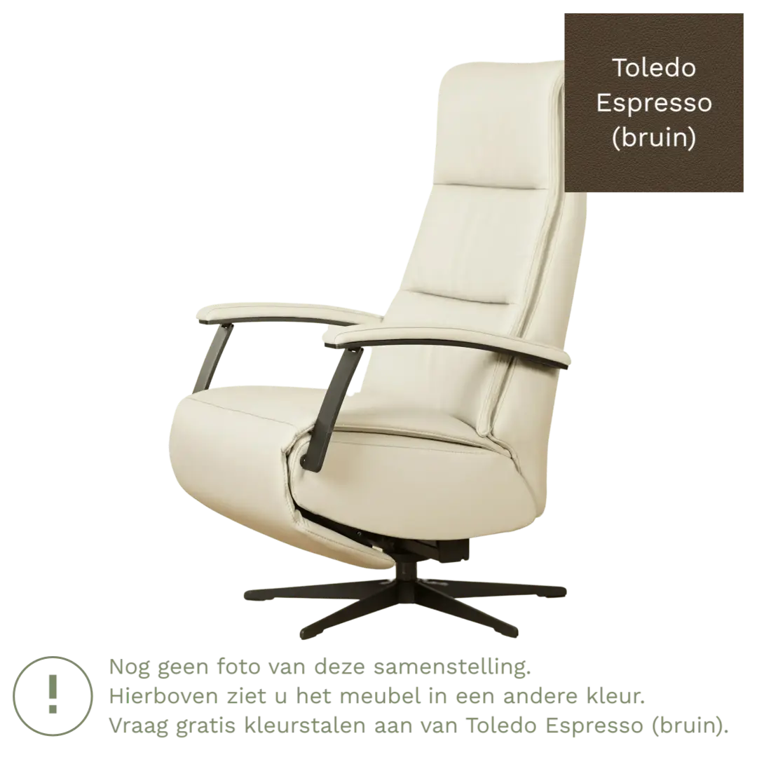 afbeelding van Leren sta-op-stoel Balance - Toledo Espresso (bruin) - medium - stervoet zwart (slank)