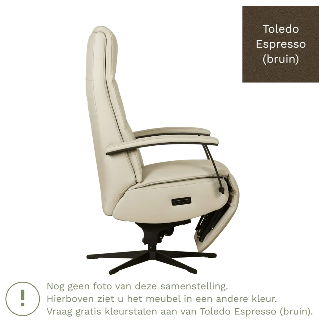 afbeelding van Leren sta-op-stoel Balance - Toledo Espresso (bruin) - medium - stervoet zwart (slank)