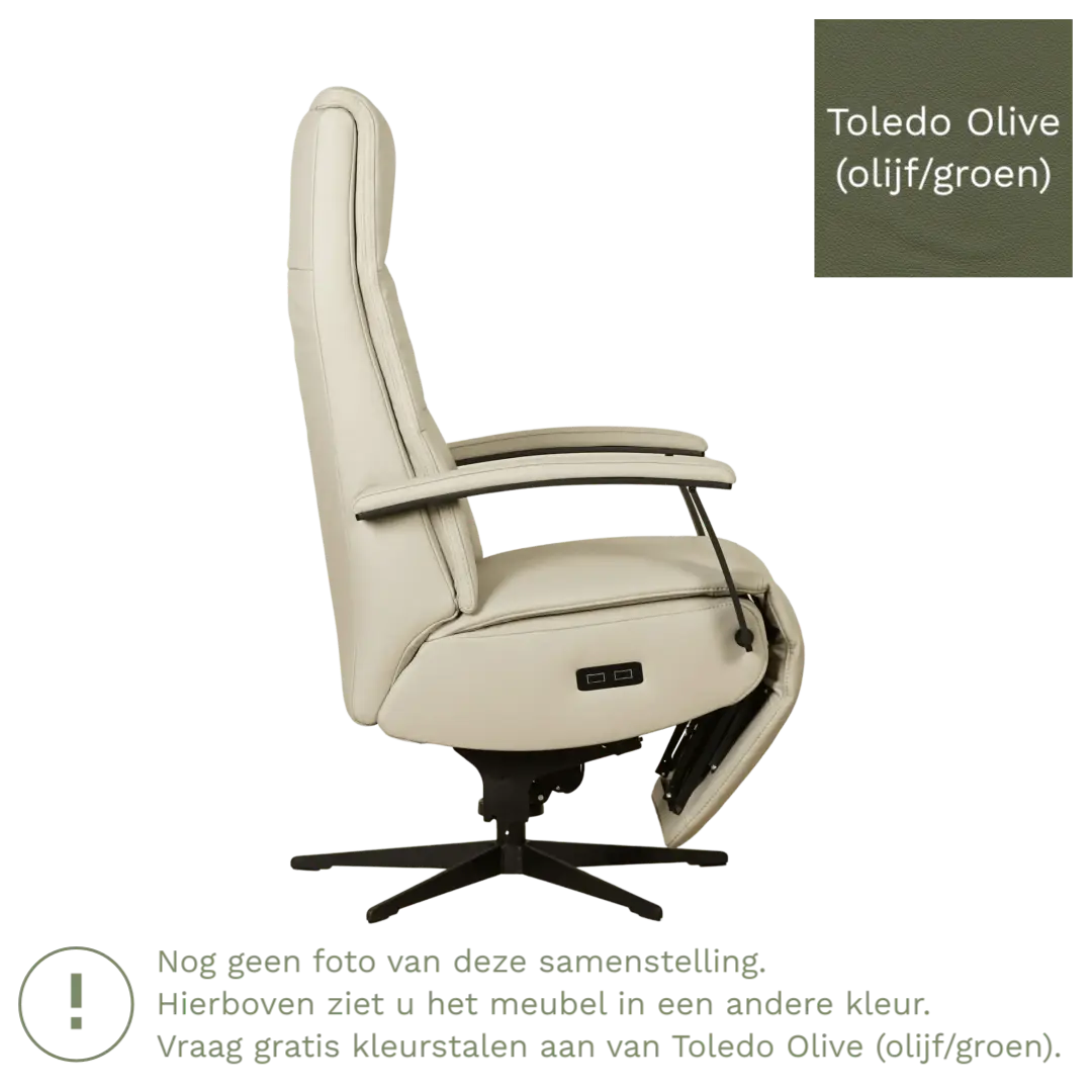 afbeelding van Leren sta-op-stoel Balance - Toledo Olive (olijf/groen) - medium - stervoet zwart (slank)