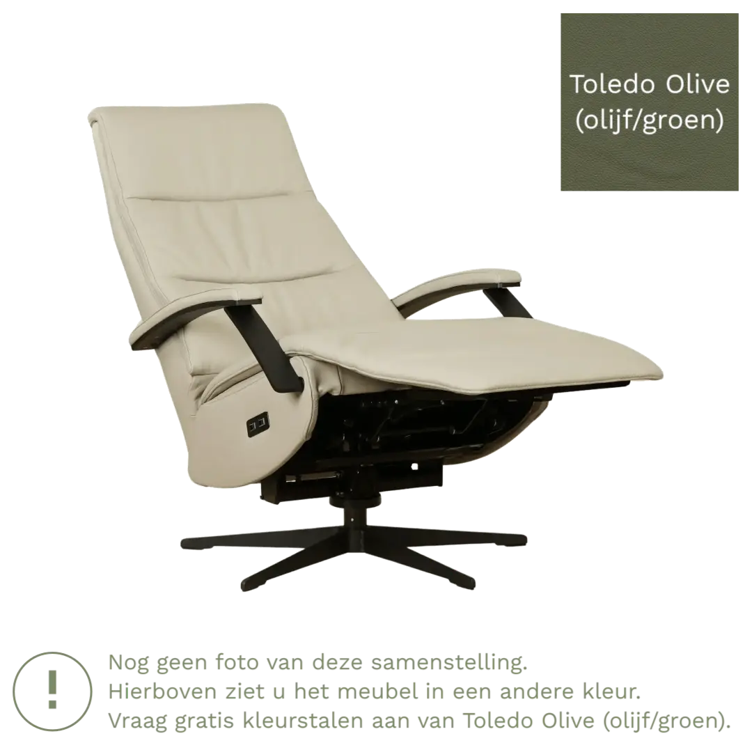 afbeelding van Leren sta-op-stoel Balance - Toledo Olive (olijf/groen) - medium - stervoet zwart (slank)