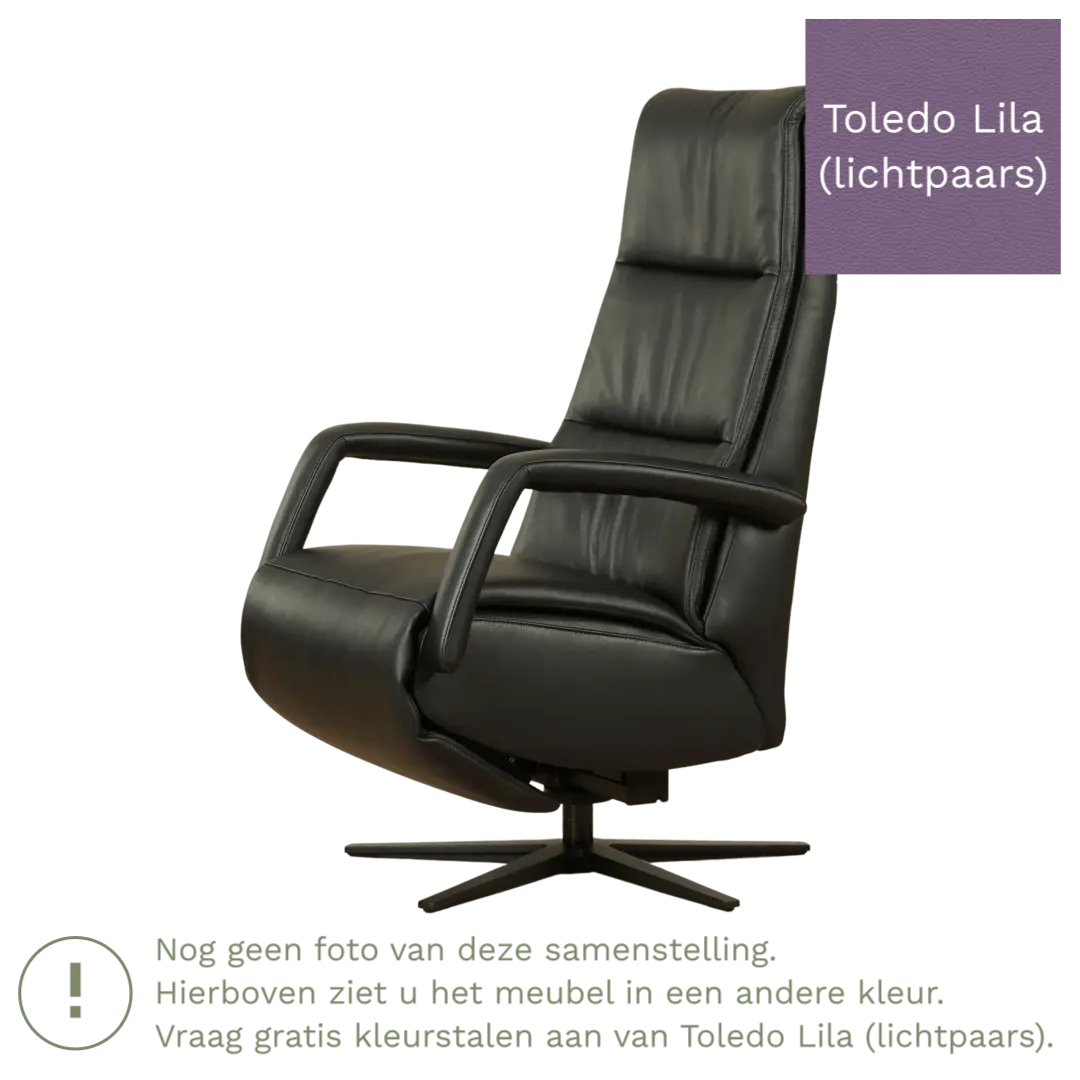 afbeelding van Leren sta-op-stoel Calm - Toledo Lila (lichtpaars) - large - stervoet zwart (breed)