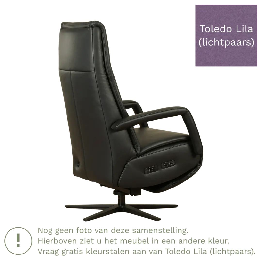 afbeelding van Leren sta-op-stoel Calm - Toledo Lila (lichtpaars) - large - stervoet zwart (breed)