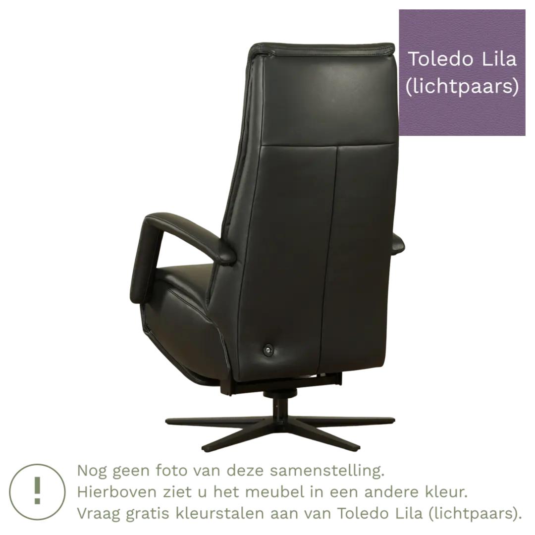 afbeelding van Leren sta-op-stoel Calm - Toledo Lila (lichtpaars) - large - stervoet zwart (breed)