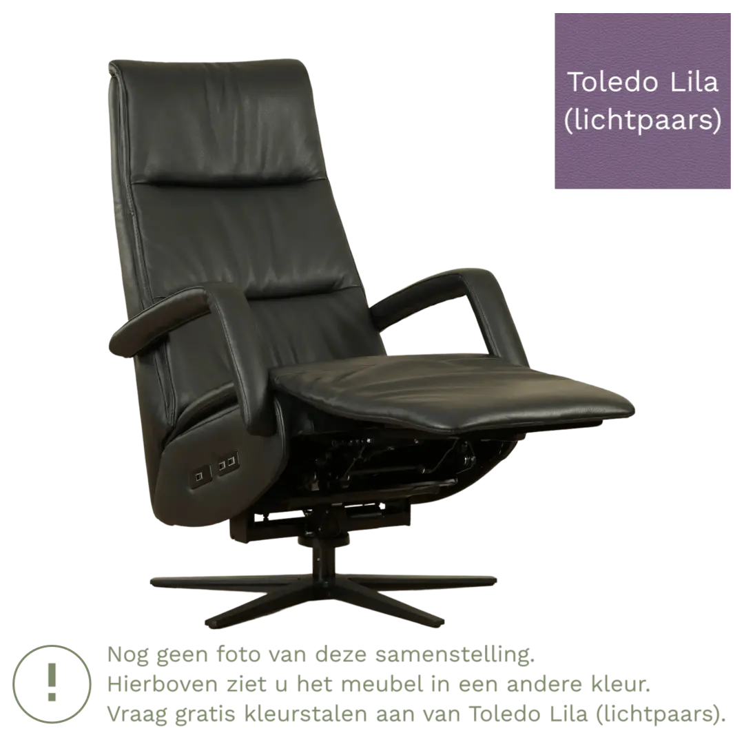 afbeelding van Leren sta-op-stoel Calm - Toledo Lila (lichtpaars) - large - stervoet zwart (breed)