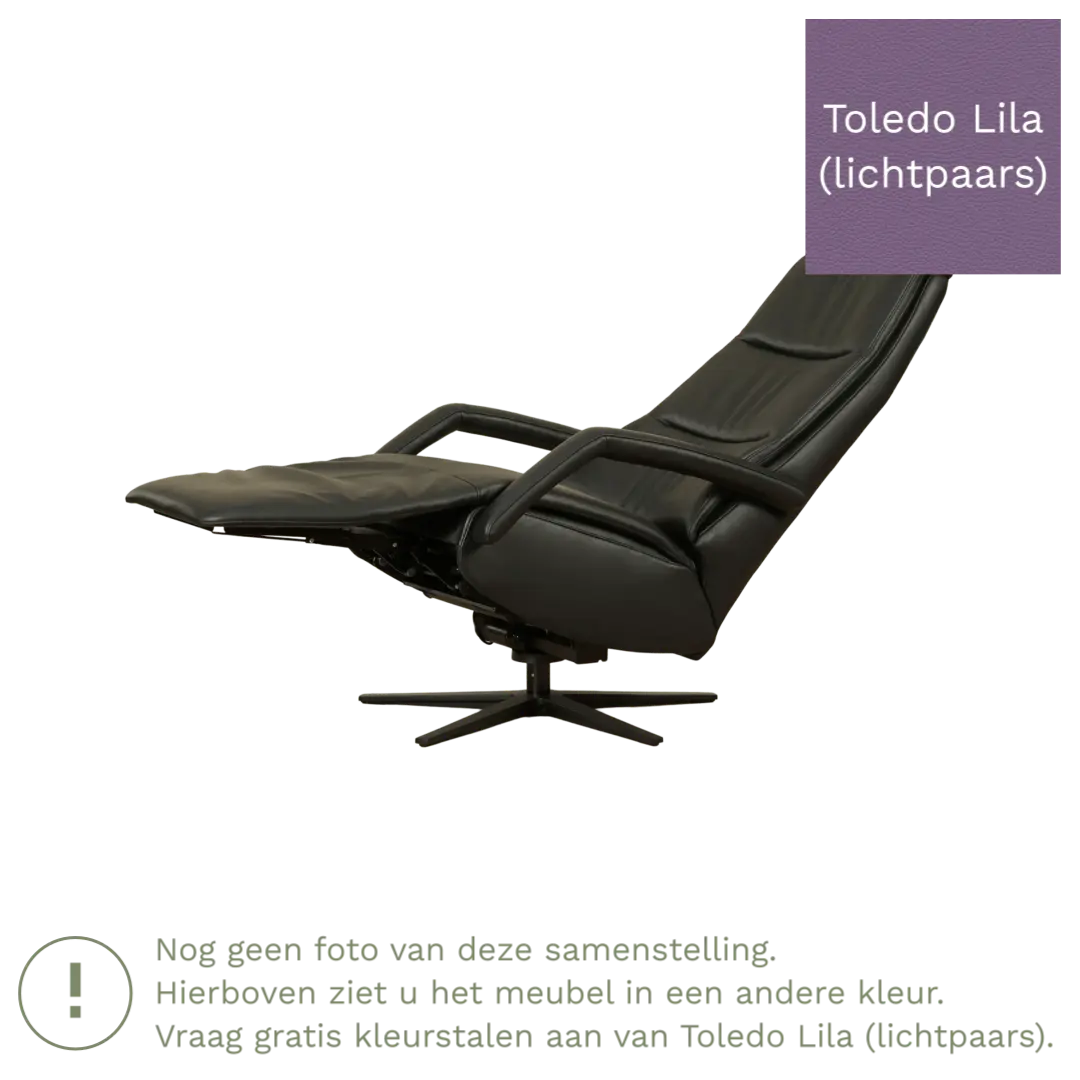 afbeelding van Leren sta-op-stoel Calm - Toledo Lila (lichtpaars) - large - stervoet zwart (breed)