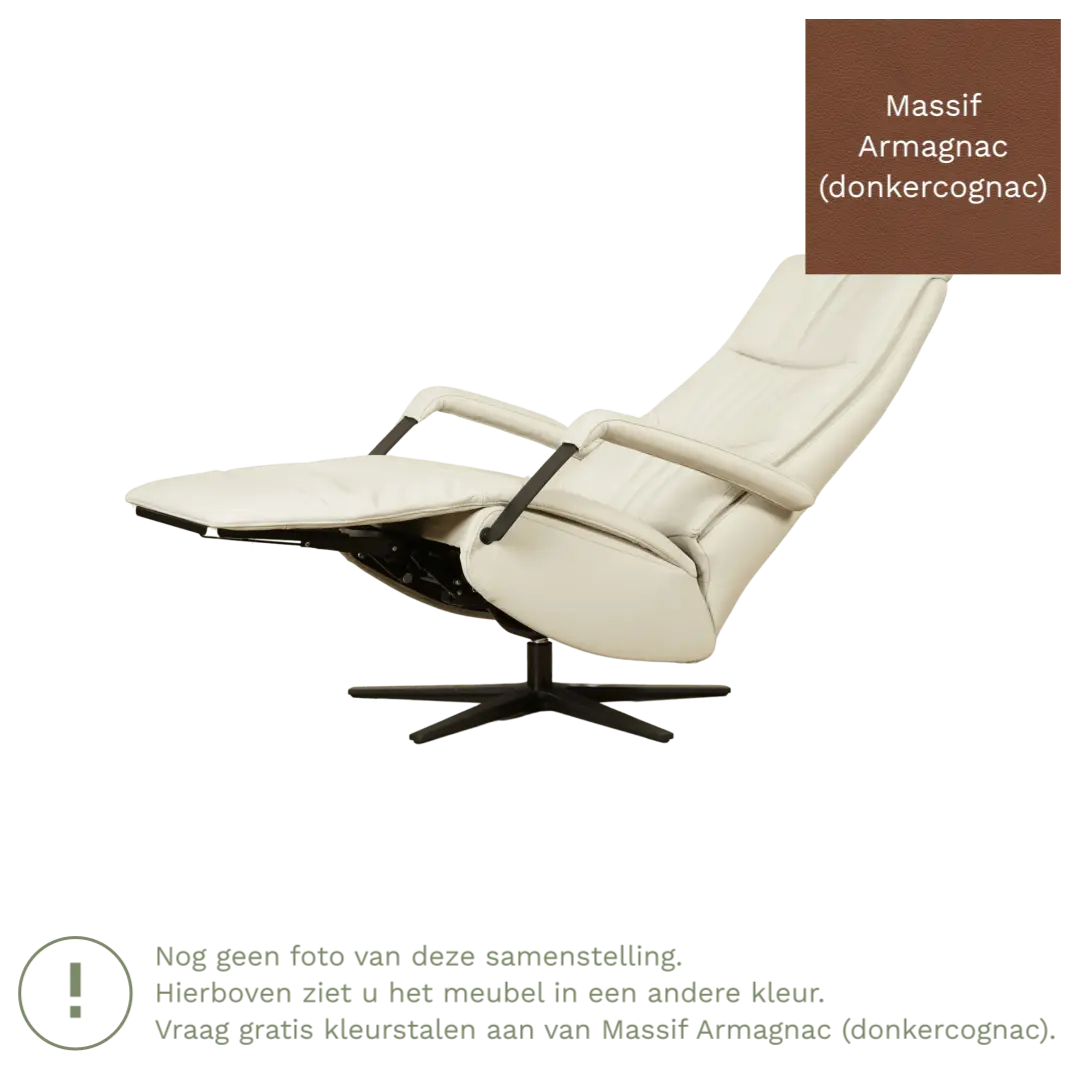 afbeelding van Leren relaxfauteuil met hartbalans Core - Massif Armagnac (donkercognac) - large - stervoet zwart (breed)