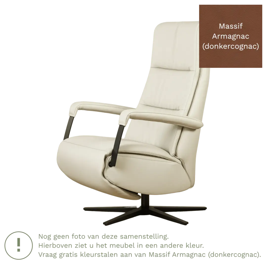 afbeelding van Leren elektrisch relaxfauteuil Core - Massif Armagnac (donkercognac) - medium - stervoet zwart (breed)