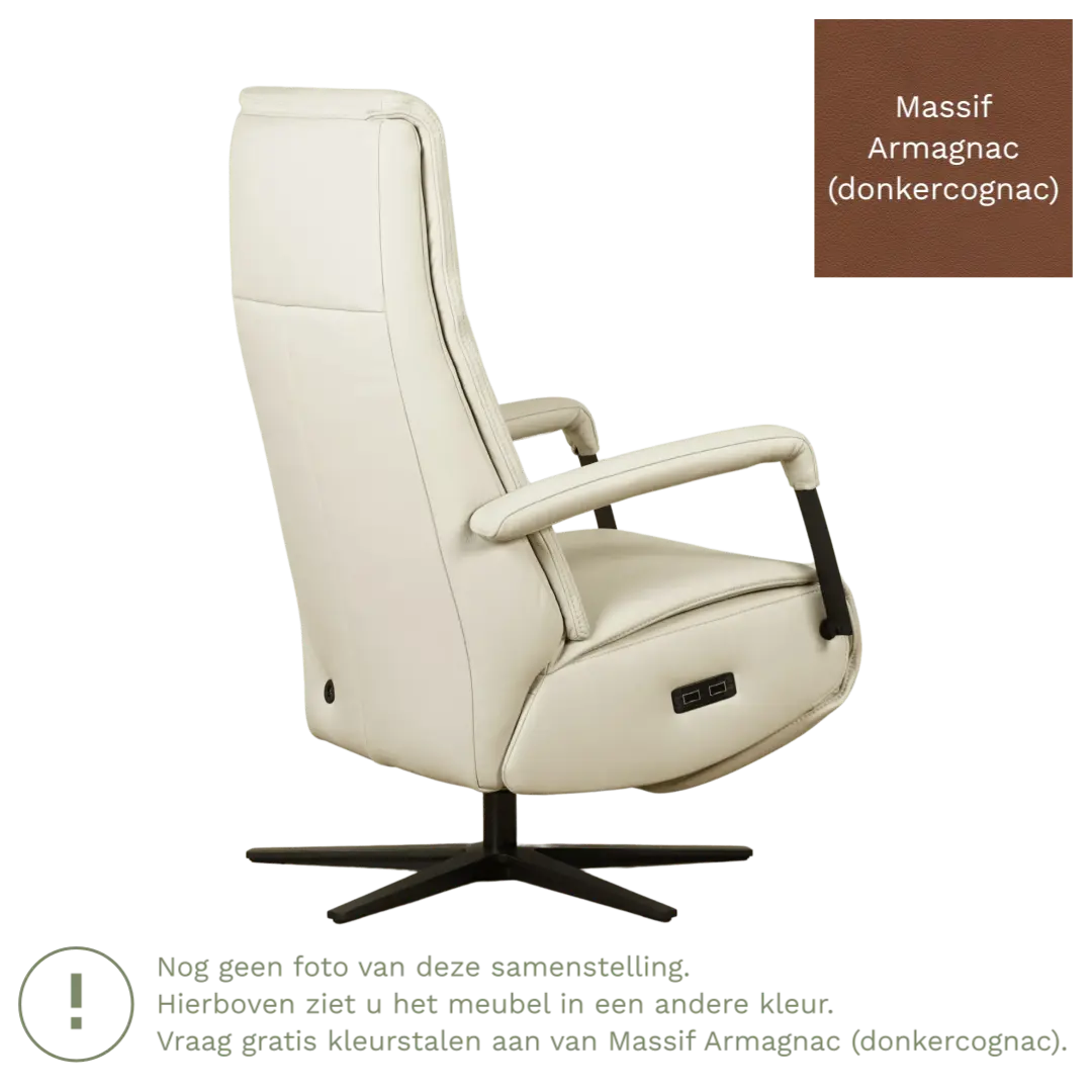 afbeelding van Leren elektrisch relaxfauteuil Core - Massif Armagnac (donkercognac) - medium - stervoet zwart (breed)