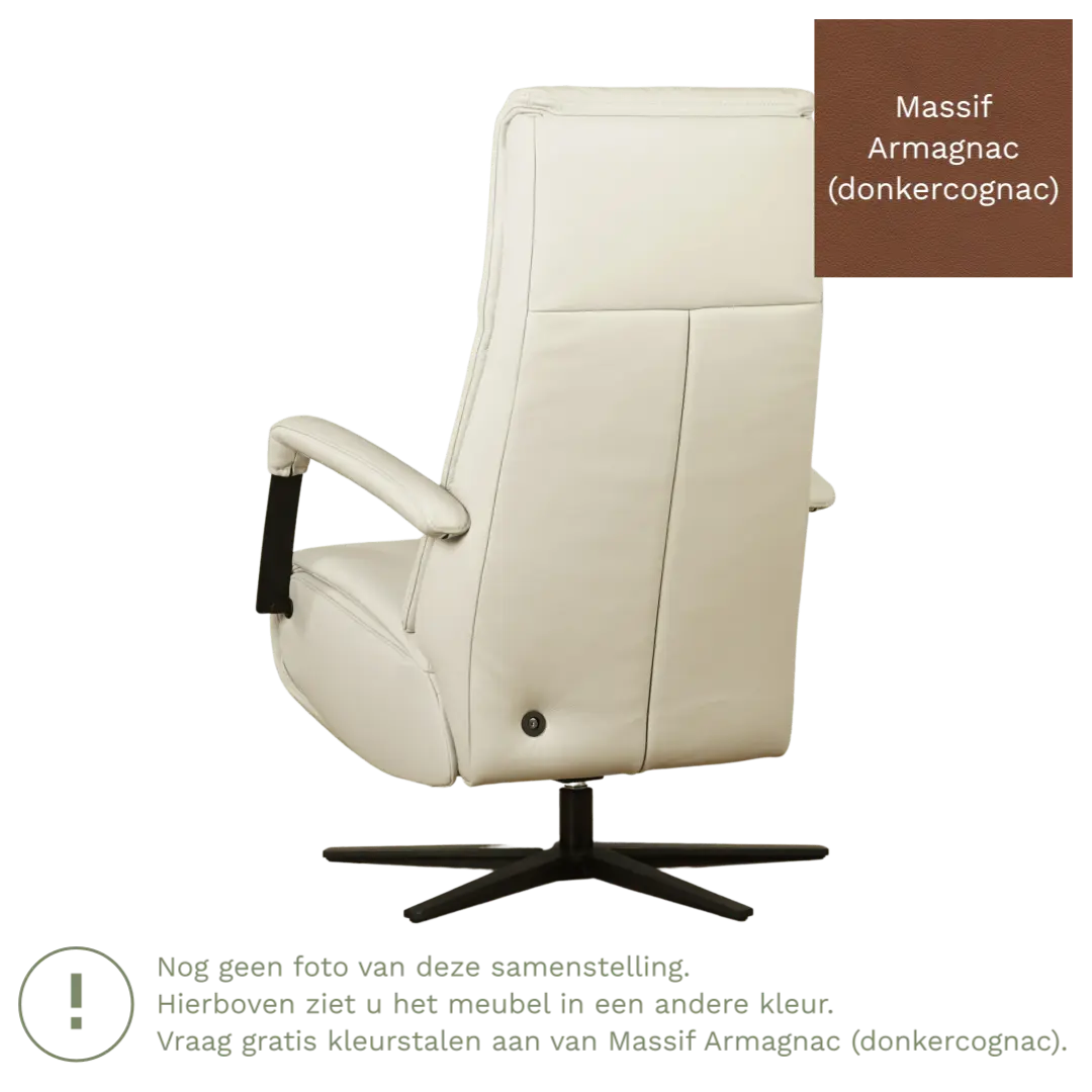 afbeelding van Leren elektrisch relaxfauteuil Core - Massif Armagnac (donkercognac) - medium - stervoet zwart (breed)