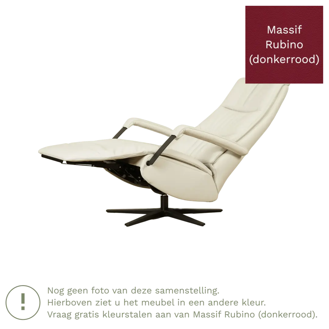 afbeelding van Leren sta-op-stoel Core - Massif Rubino (donkerrood) - small - stervoet zwart (breed)
