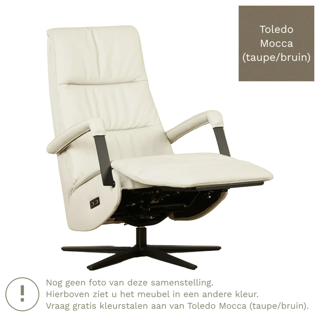 afbeelding van Leren sta-op-stoel Core - Toledo Mocca (taupe/bruin) - large - stervoet zwart (breed)