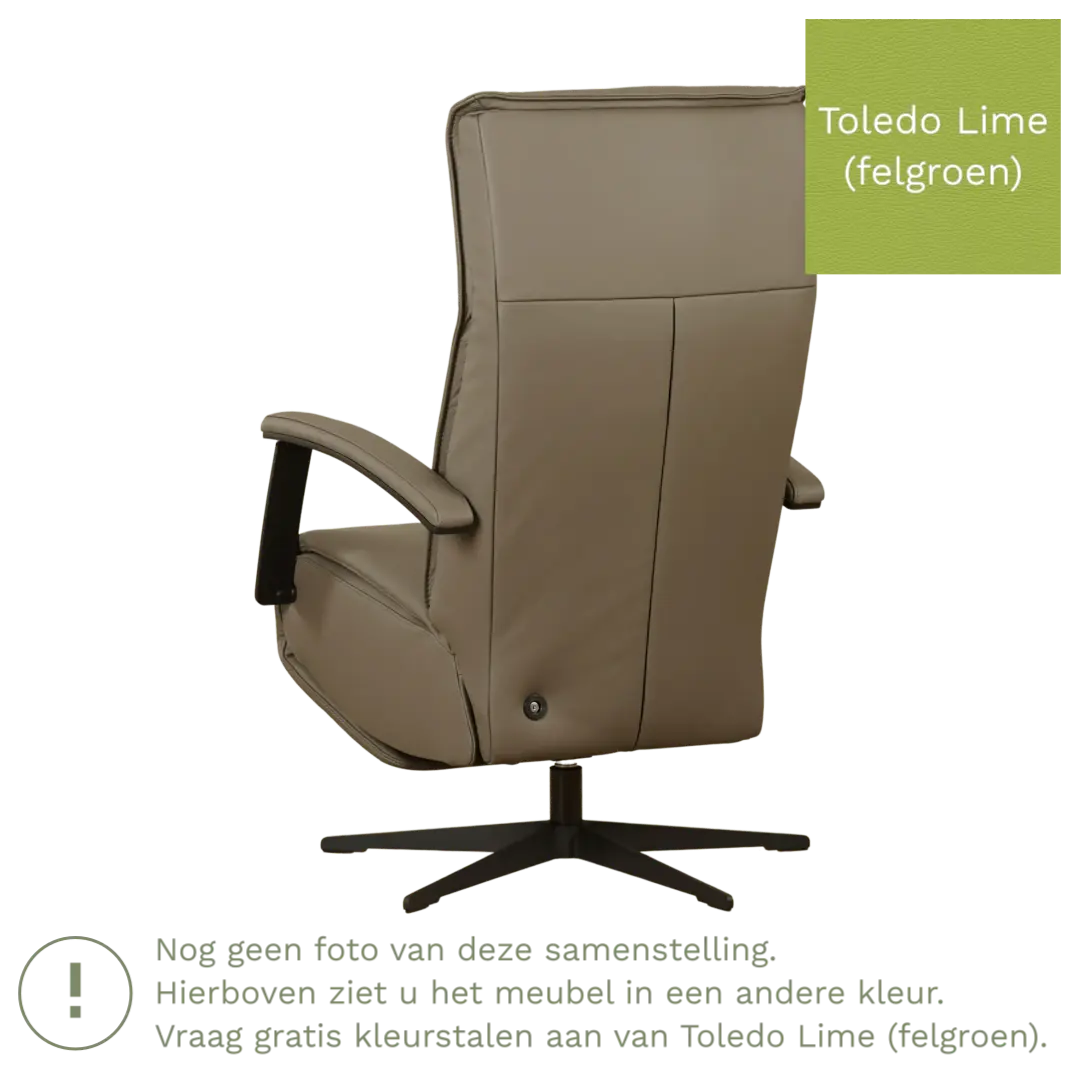 afbeelding van Leren sta-op-stoel Pure - Toledo Lime (felgroen) - large - stervoet zwart (slank)