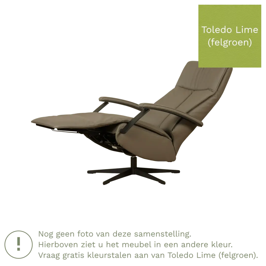 afbeelding van Leren sta-op-stoel Pure - Toledo Lime (felgroen) - large - stervoet zwart (slank)