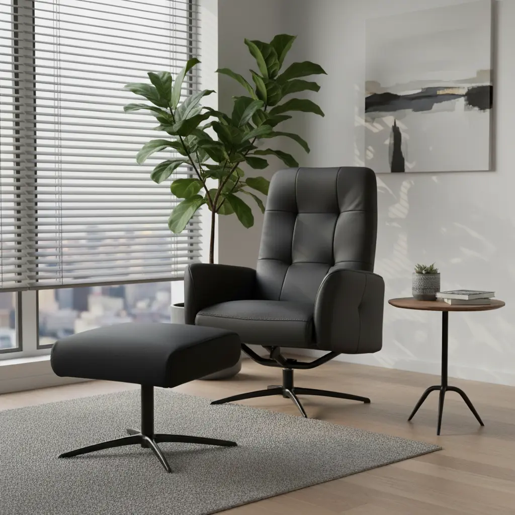 afbeelding van Leren draaifauteuil Pulse - Toledo Nero