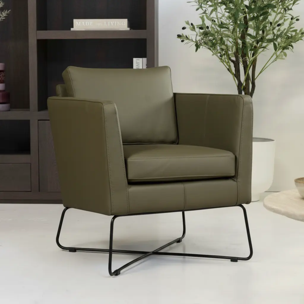 afbeelding van Leren fauteuil Crossover - Toledo Olive