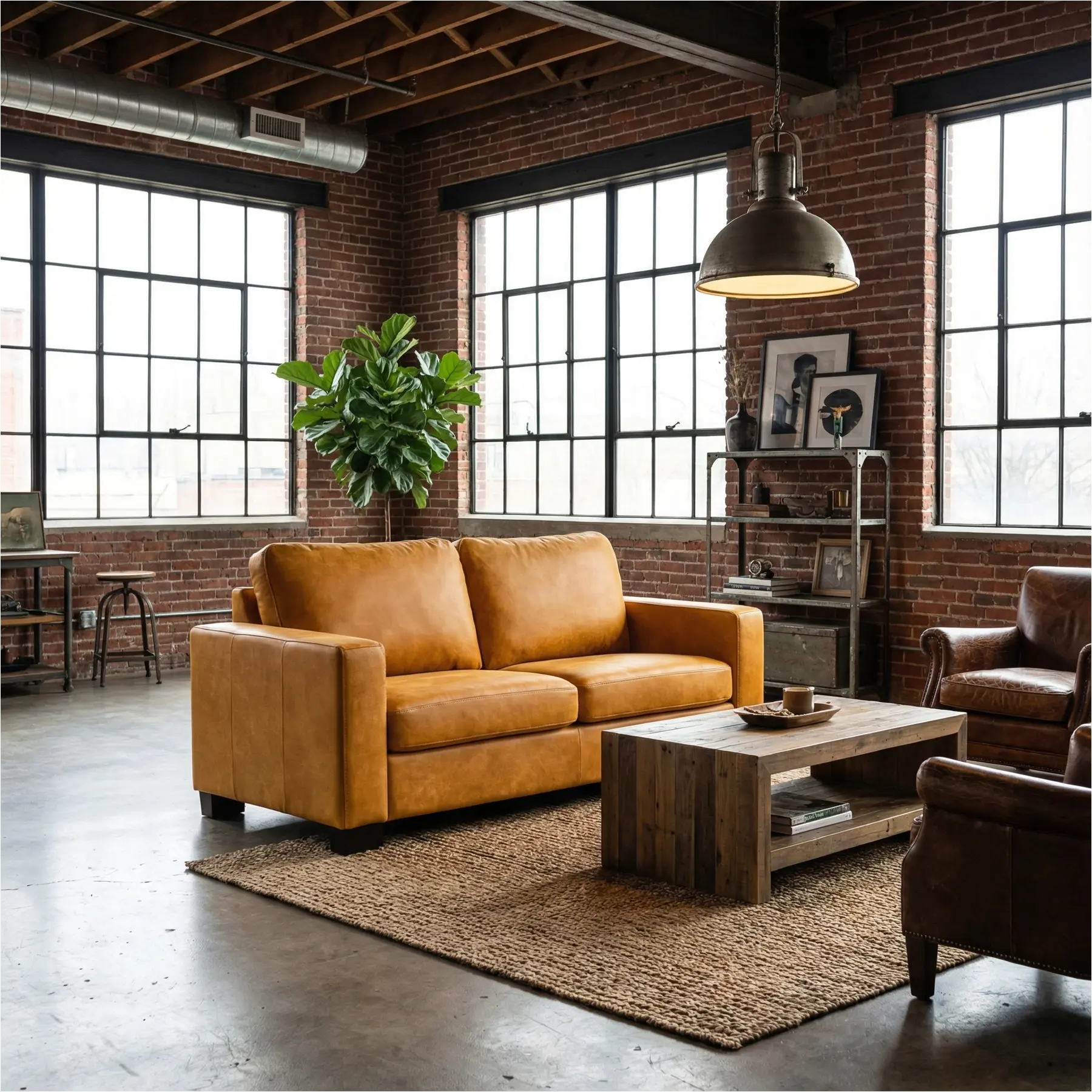 afbeelding van Leren bank Energy - 2 zits - Kenia Cognac (cognac) - Poten hout bruin