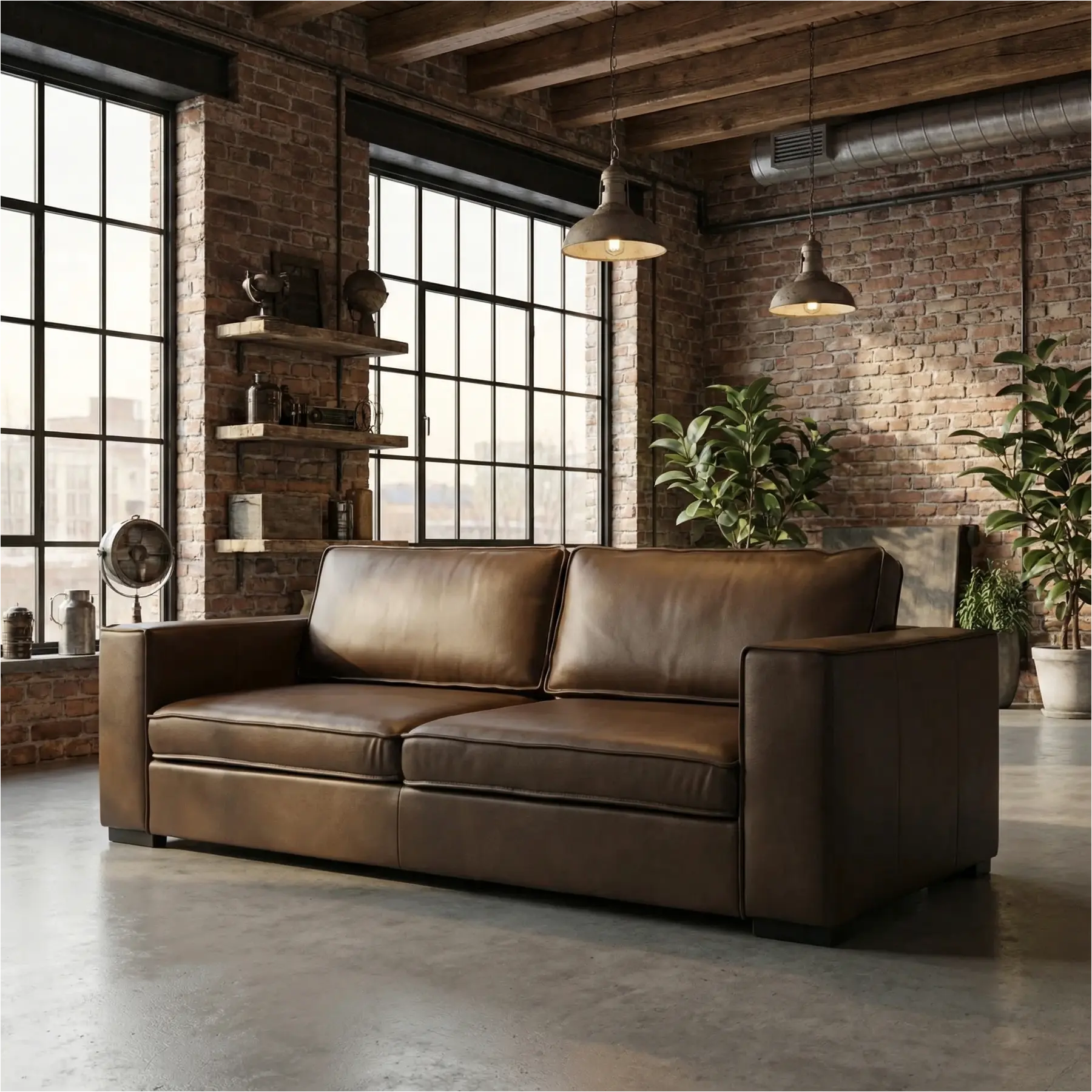 afbeelding van Leren bank Fine - 3,5 zits