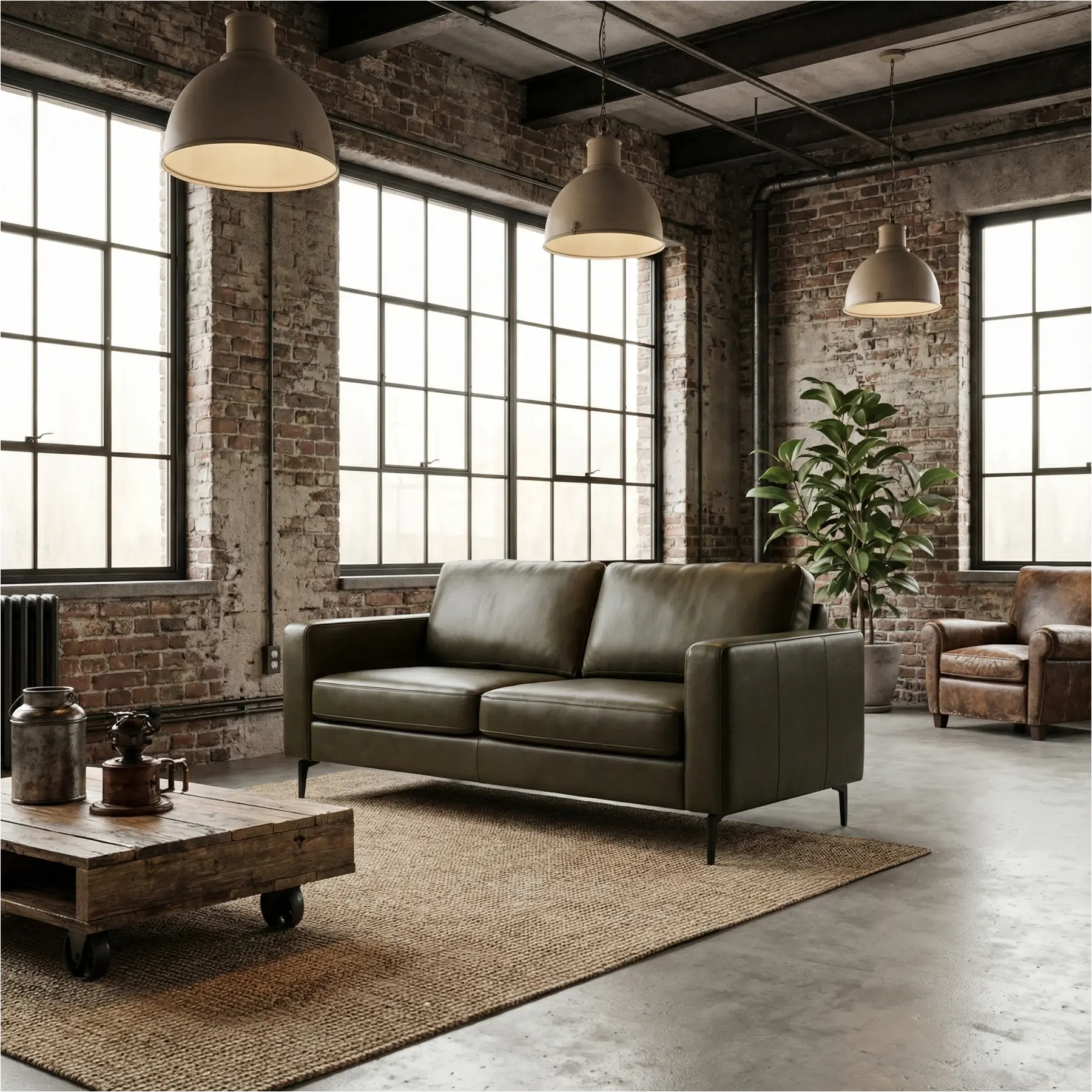 afbeelding van Leren bank Match - 2 zits - Elegance Green (donkergroen) - Poten staal zwart