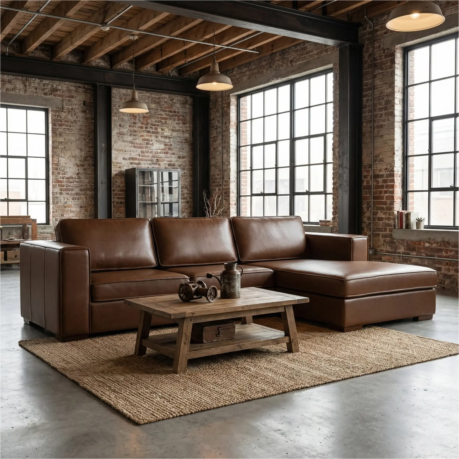 afbeelding van Leren hoekbank Fine - 2,5 zits arm links + longchair rechts - Elegance Brown (bruin) - Poten hout bruin