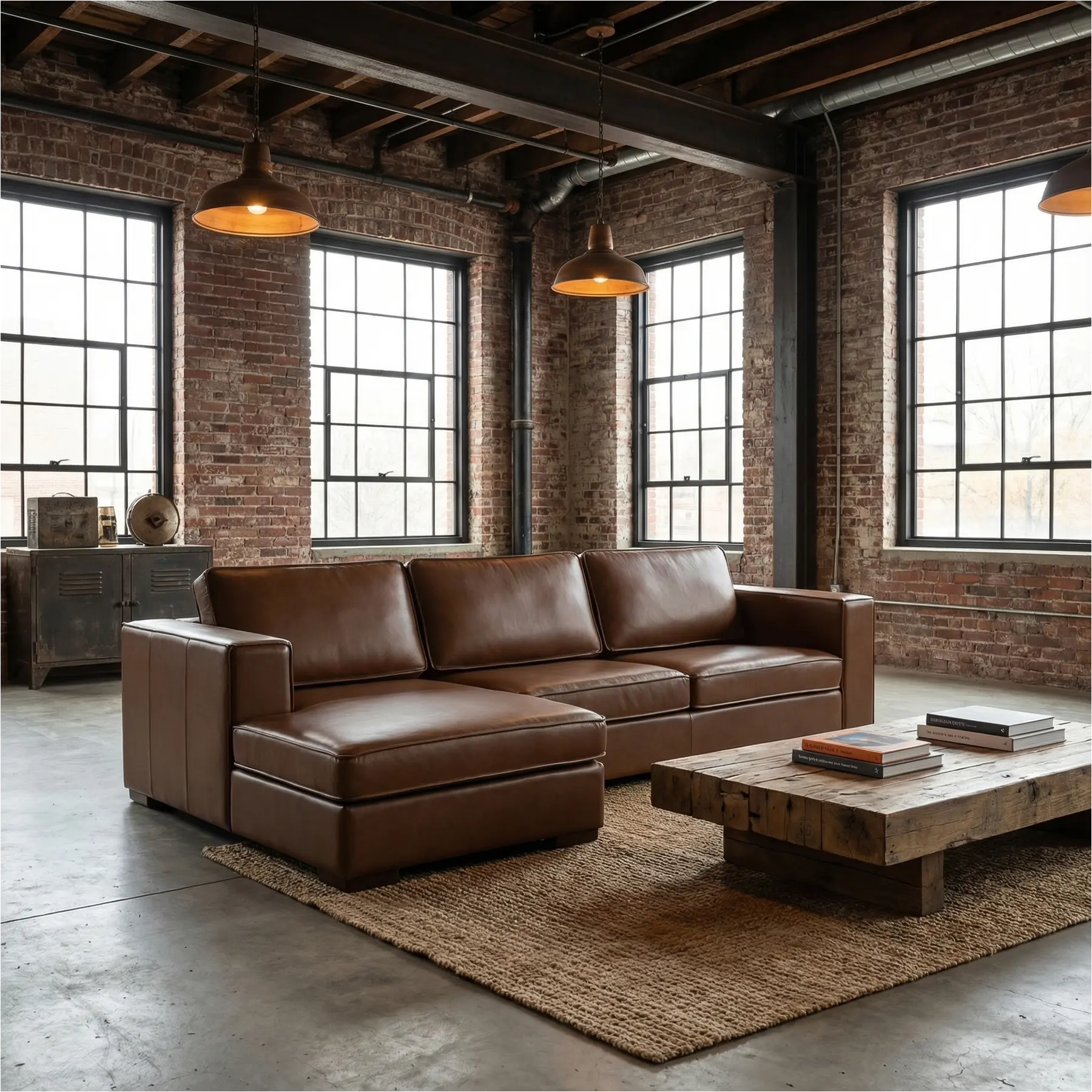 afbeelding van Leren hoekbank Fine - 2,5 zits arm rechts + longchair links - Elegance Brown (bruin) - Poten hout bruin