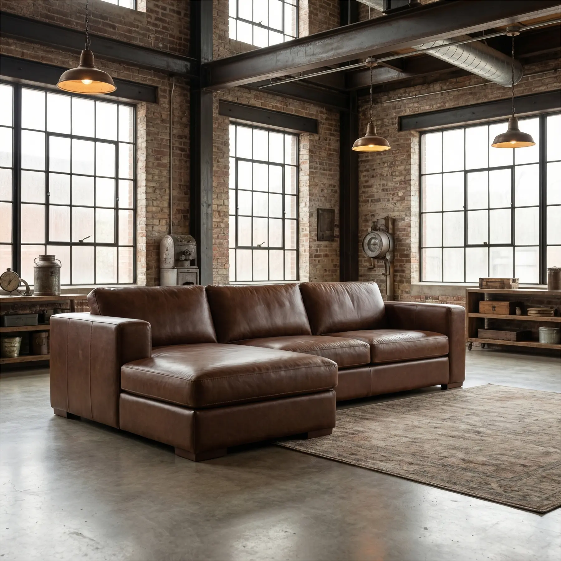 afbeelding van Leren hoekbank Flow - 2,5 zits arm rechts + longchair links - Elegance Brown (bruin) - Poten hout bruin