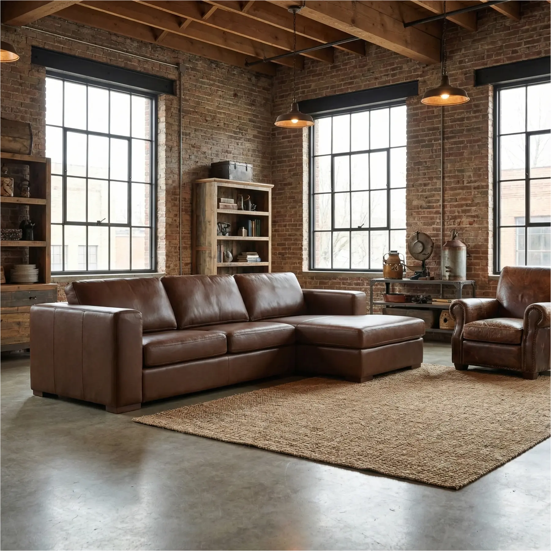 afbeelding van Leren hoekbank Flow - 2,5 zits arm links + longchair rechts - Elegance Brown (bruin) - Poten hout bruin