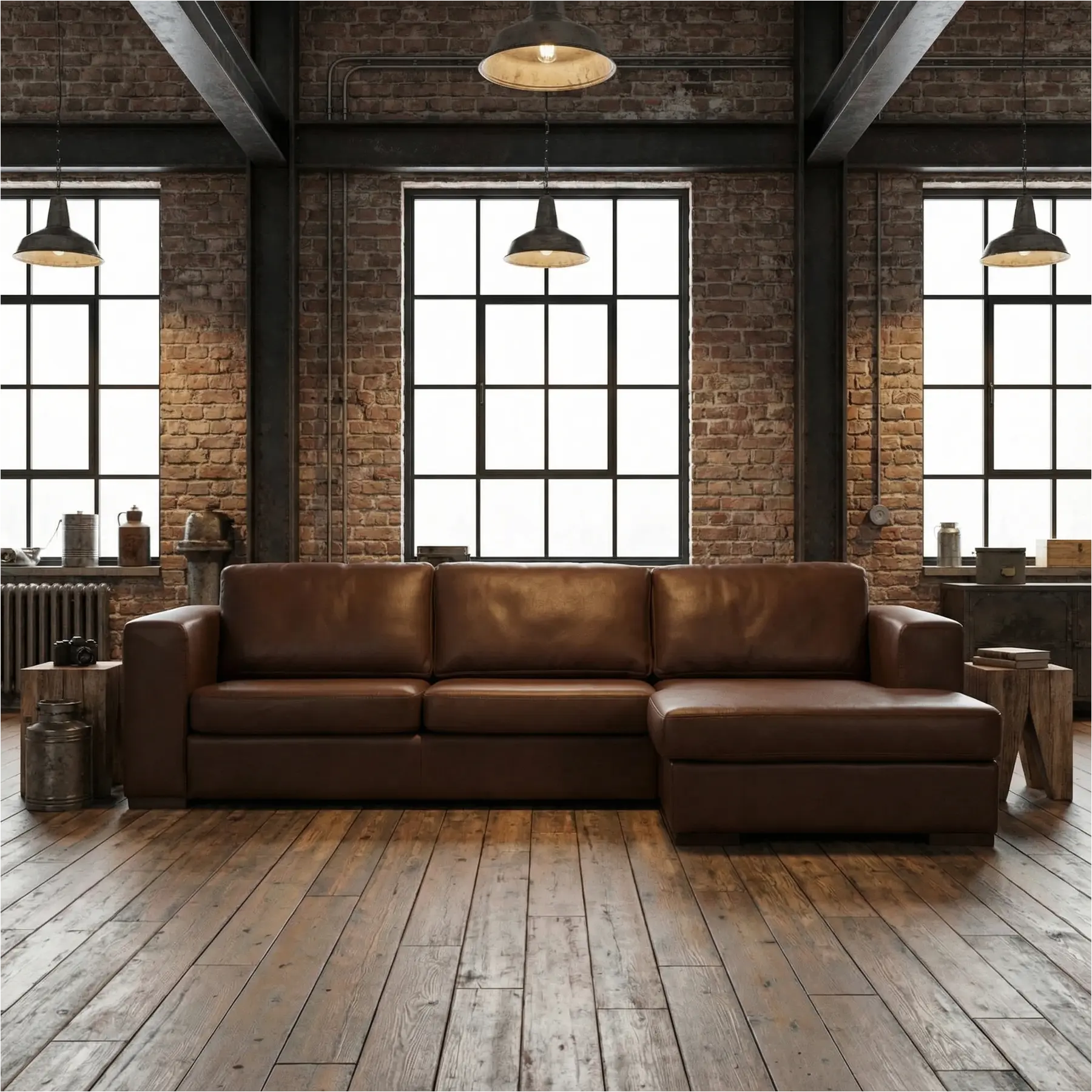 afbeelding van Leren hoekbank Flow - 3 zits + longchair