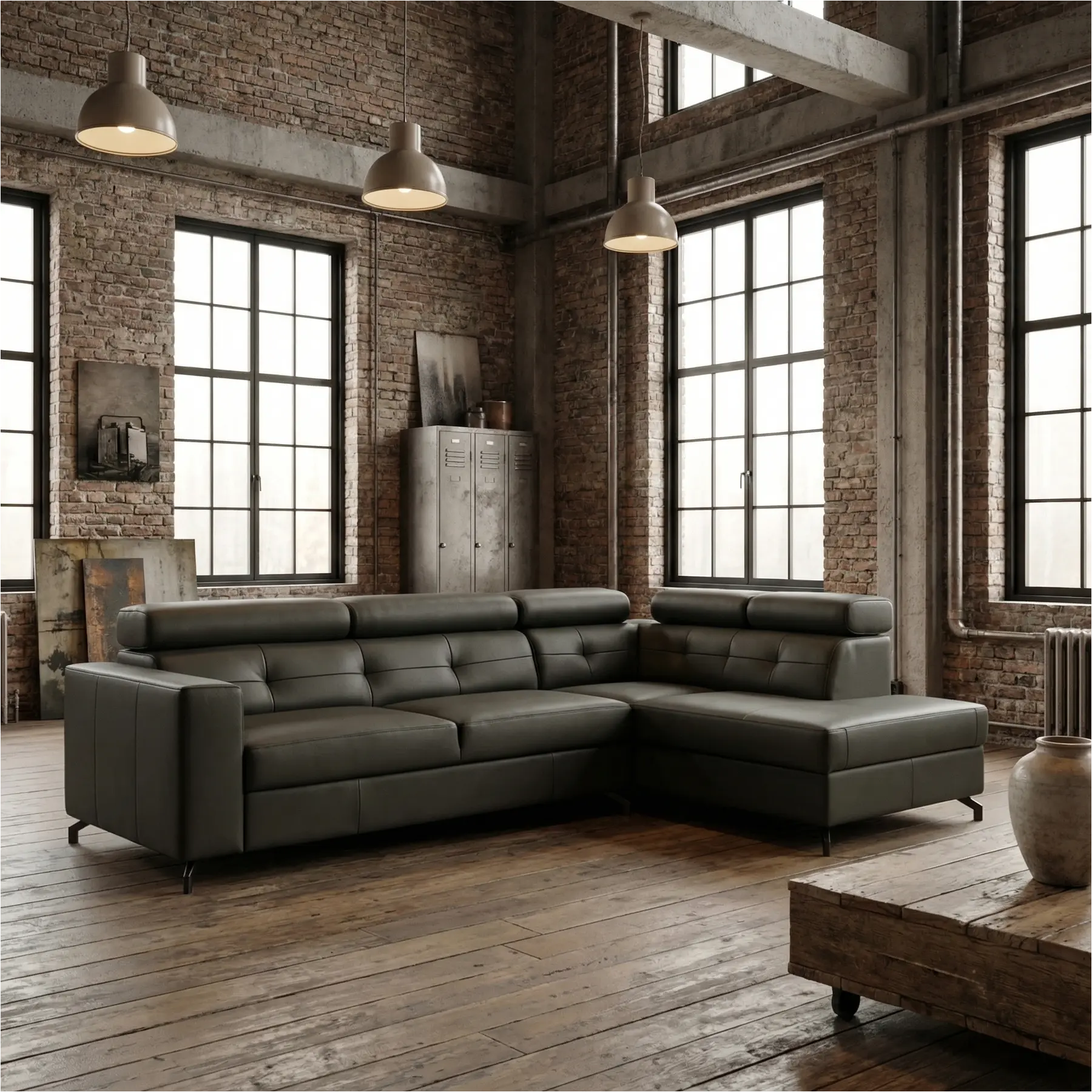 afbeelding van Leren hoekbank Nova - 2,5 zits + longchair