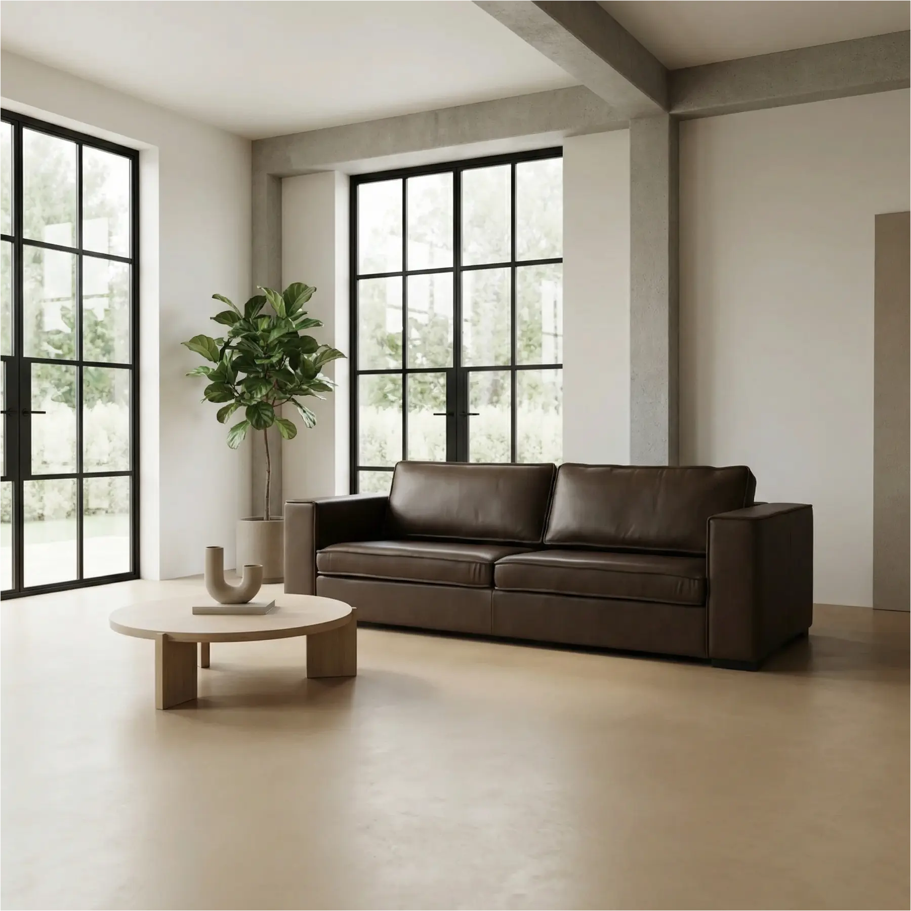 afbeelding van Leren bank Fine - 3,5 zits