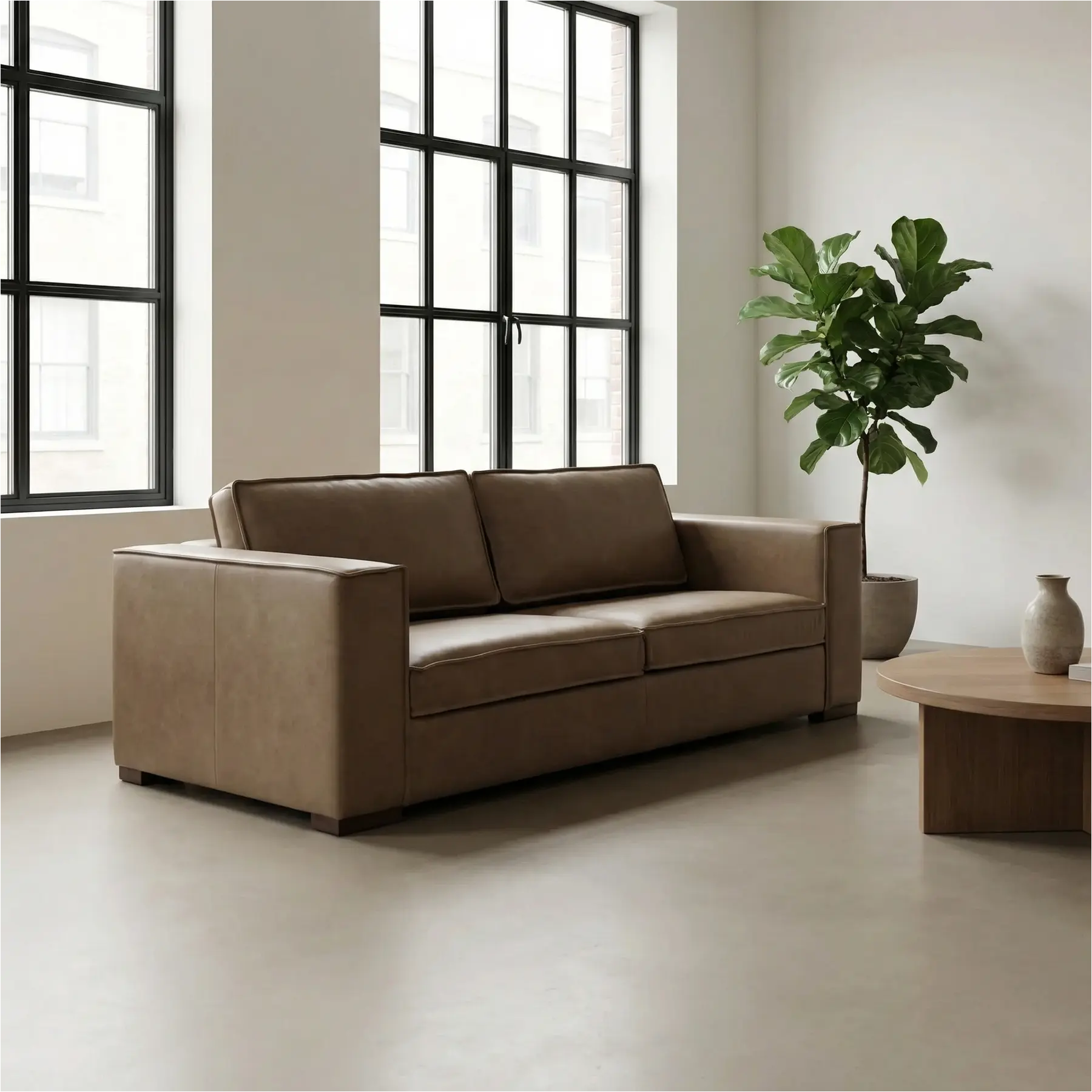 afbeelding van Leren bank Fine - 3 zits