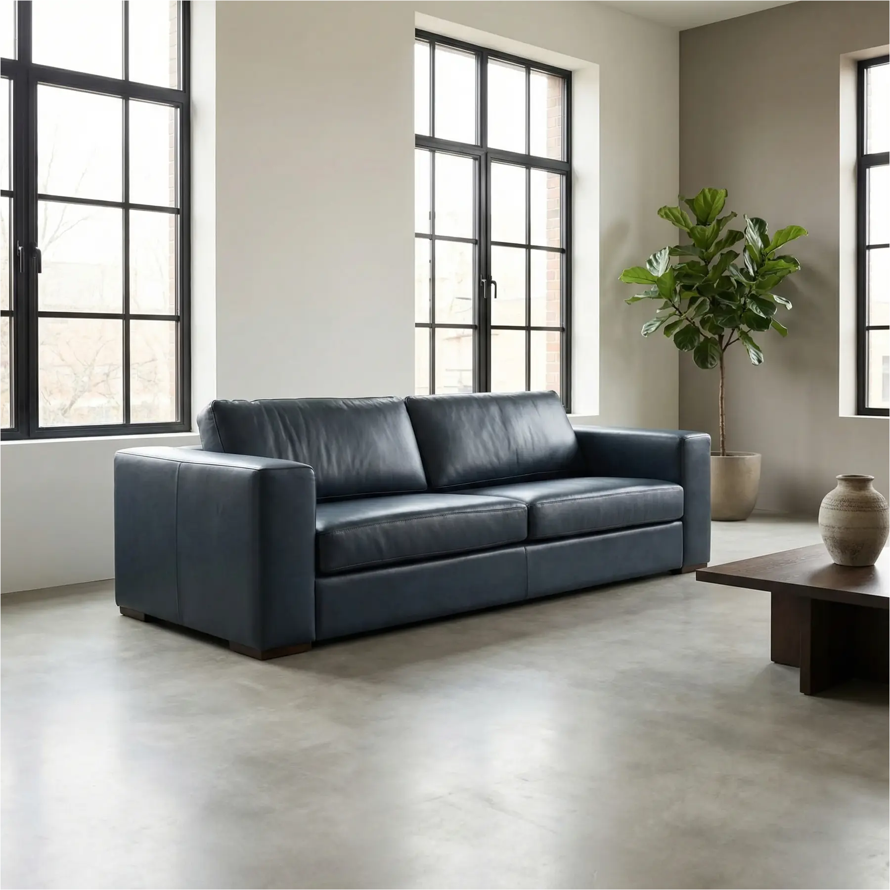 afbeelding van Leren bank Flow - 3,5 zits