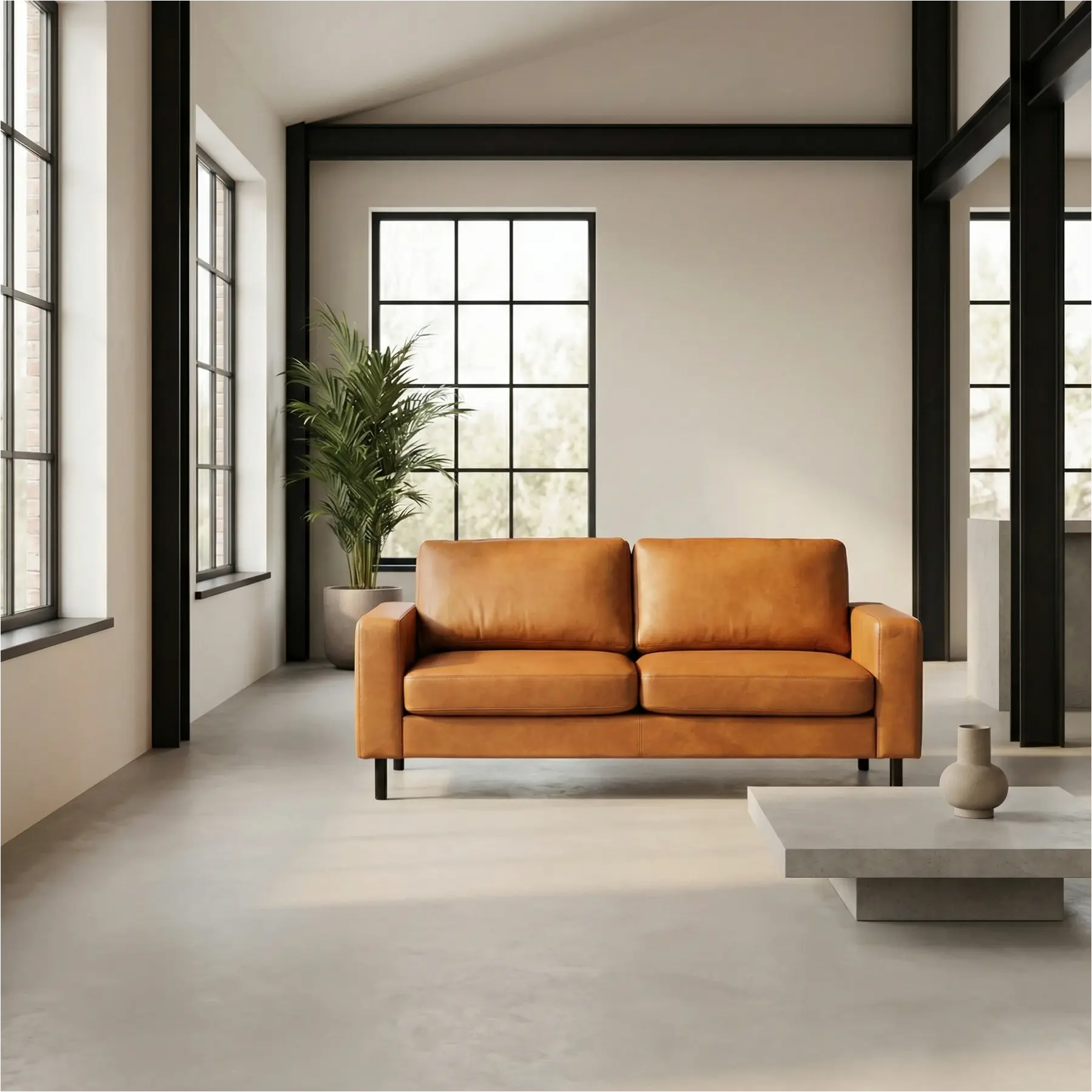 afbeelding van Leren bank Match - 2 zits