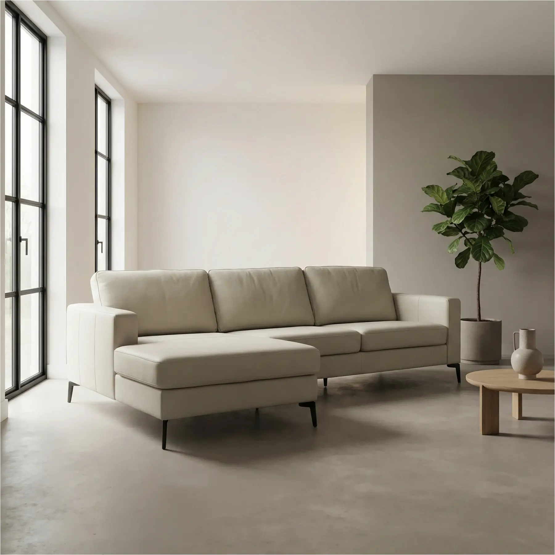 afbeelding van Leren hoekbank Match - 2.5 zits + longchair