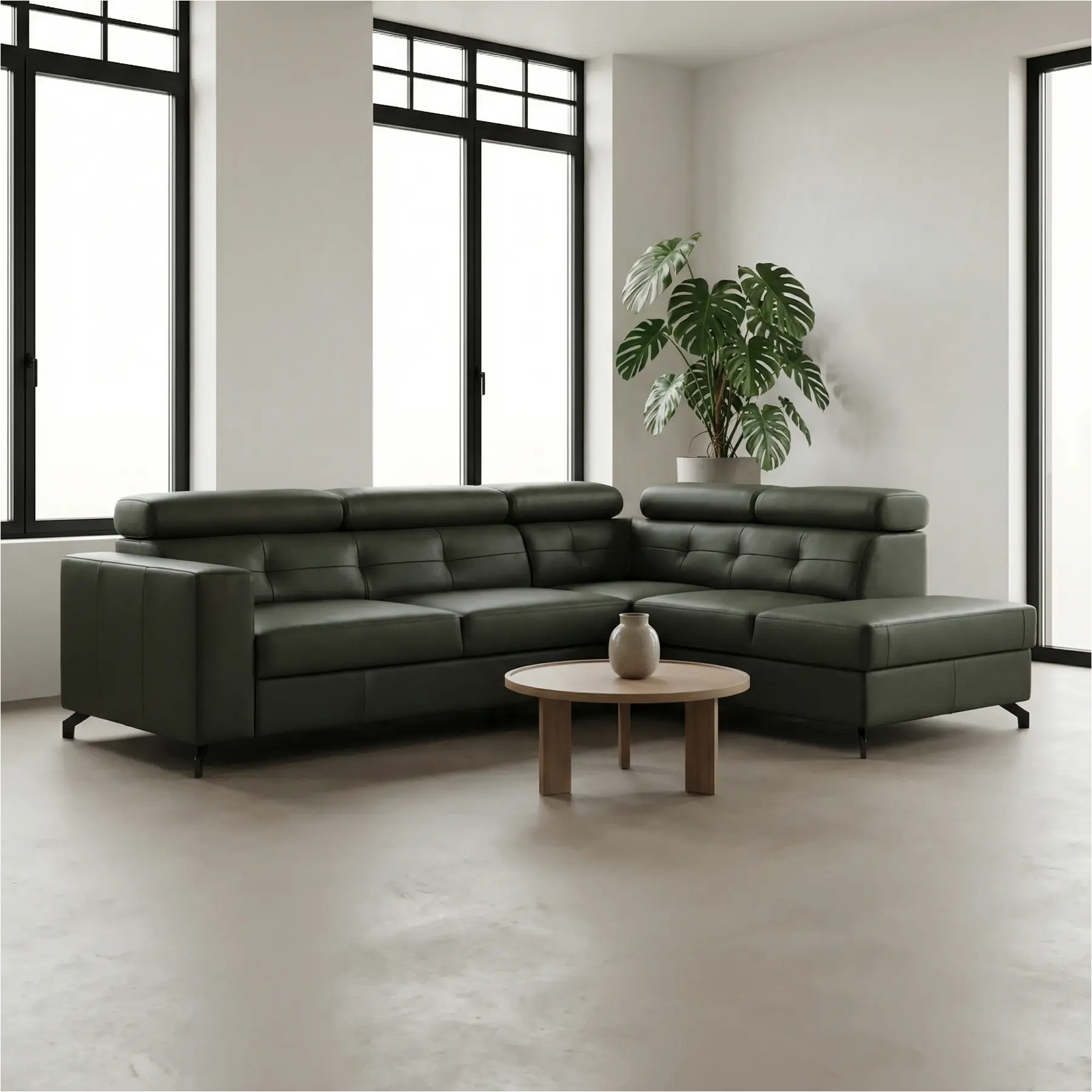 afbeelding van Leren hoekbank Nova - 2,5 zits + longchair