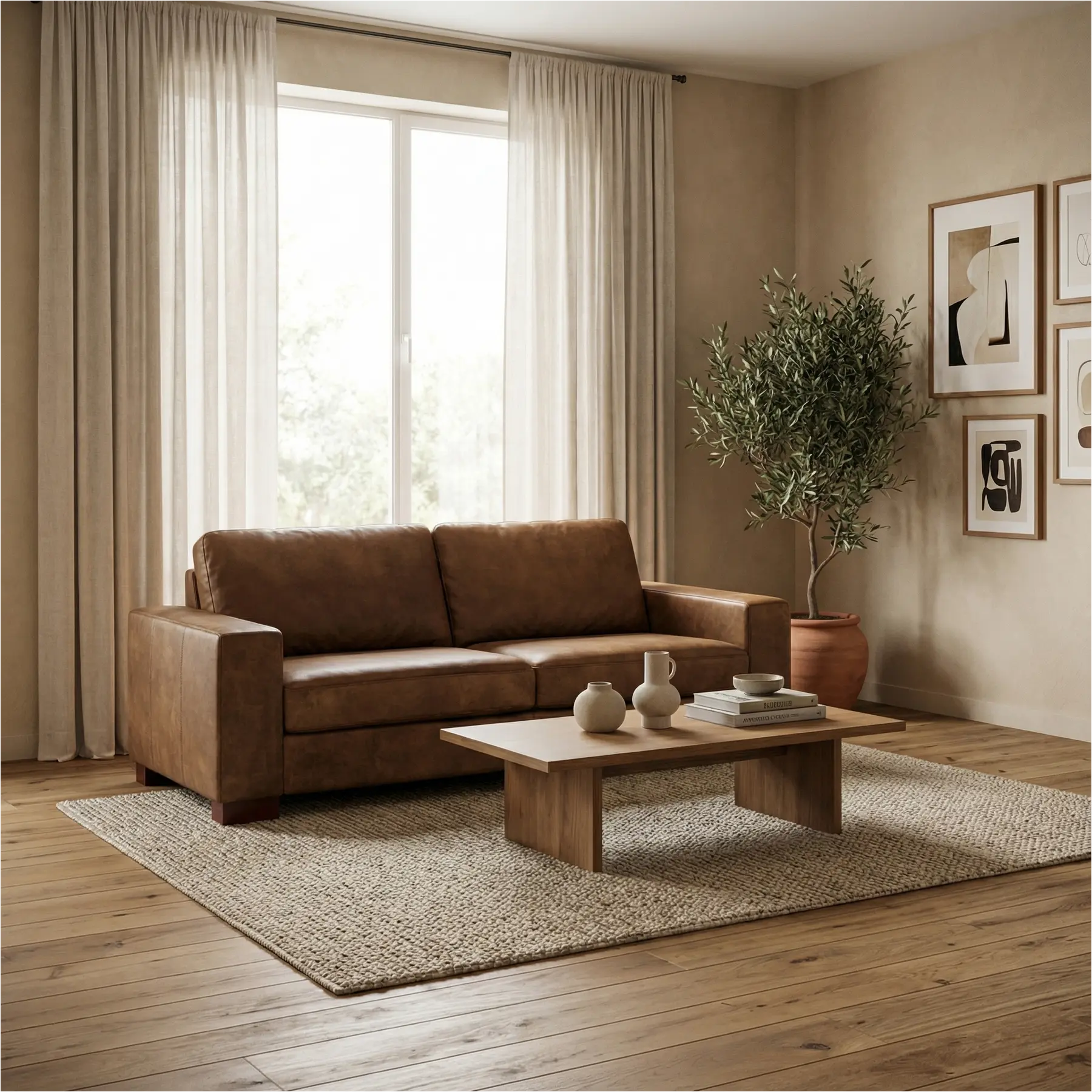 afbeelding van Leren bank Enjoy - 3 zits