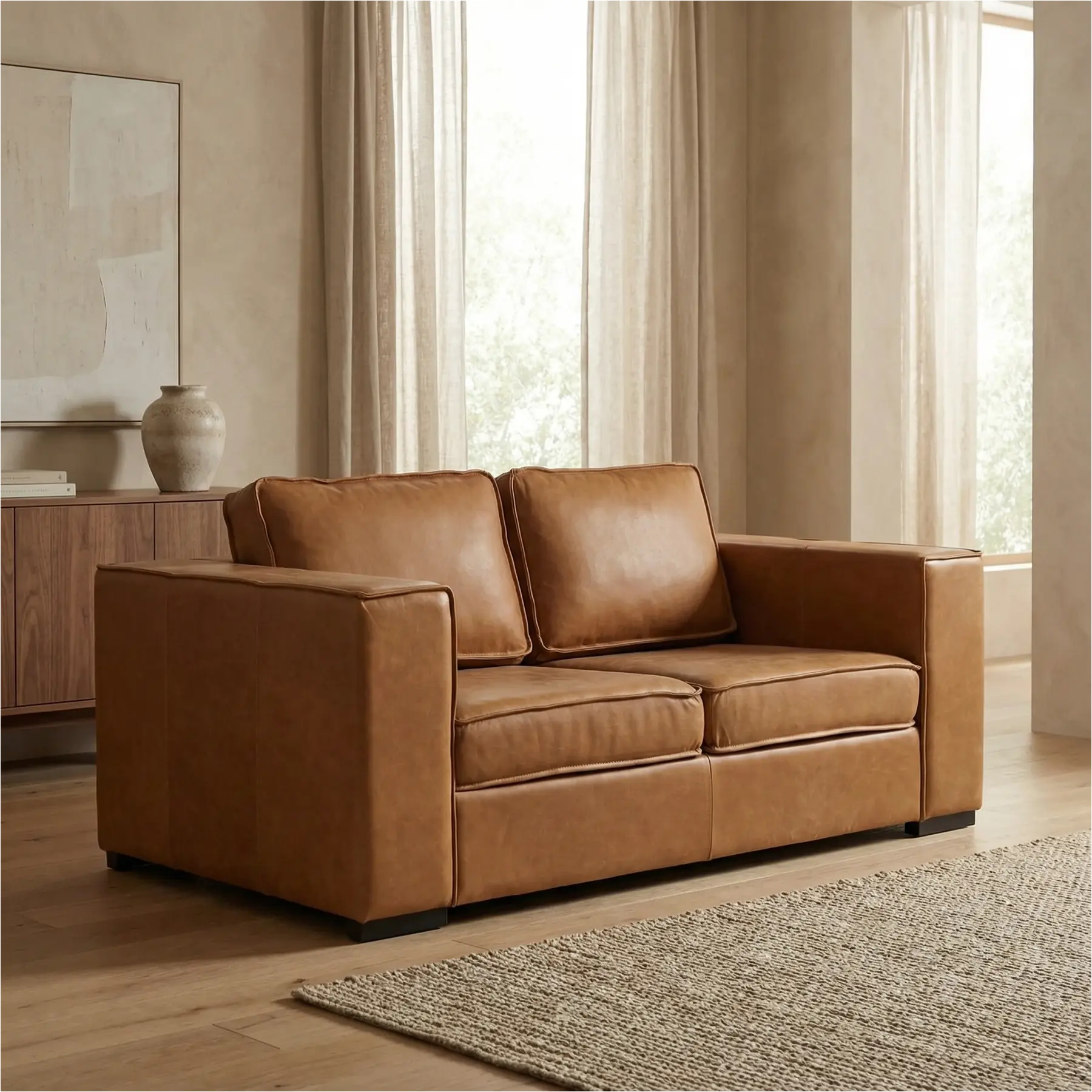 afbeelding van Leren bank Fine - 2 zits