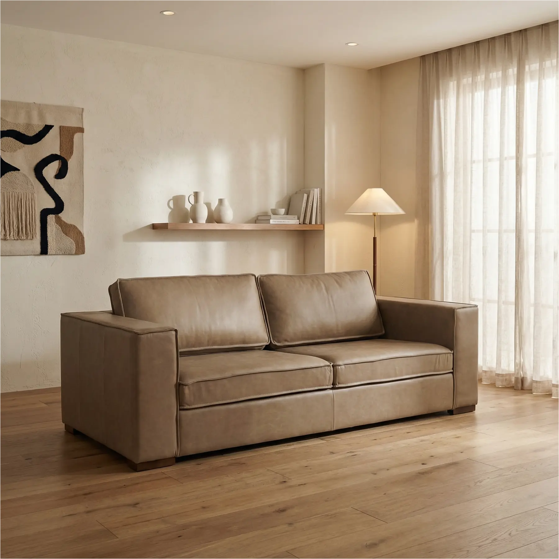 afbeelding van Leren bank Fine - 3 zits