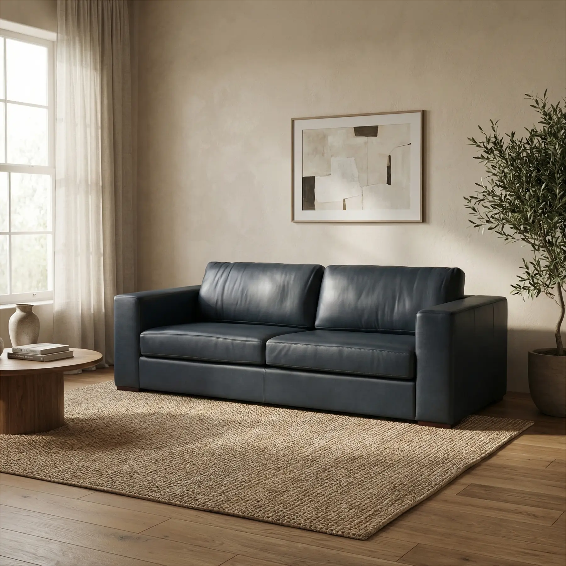 afbeelding van Leren bank Flow - 3,5 zits