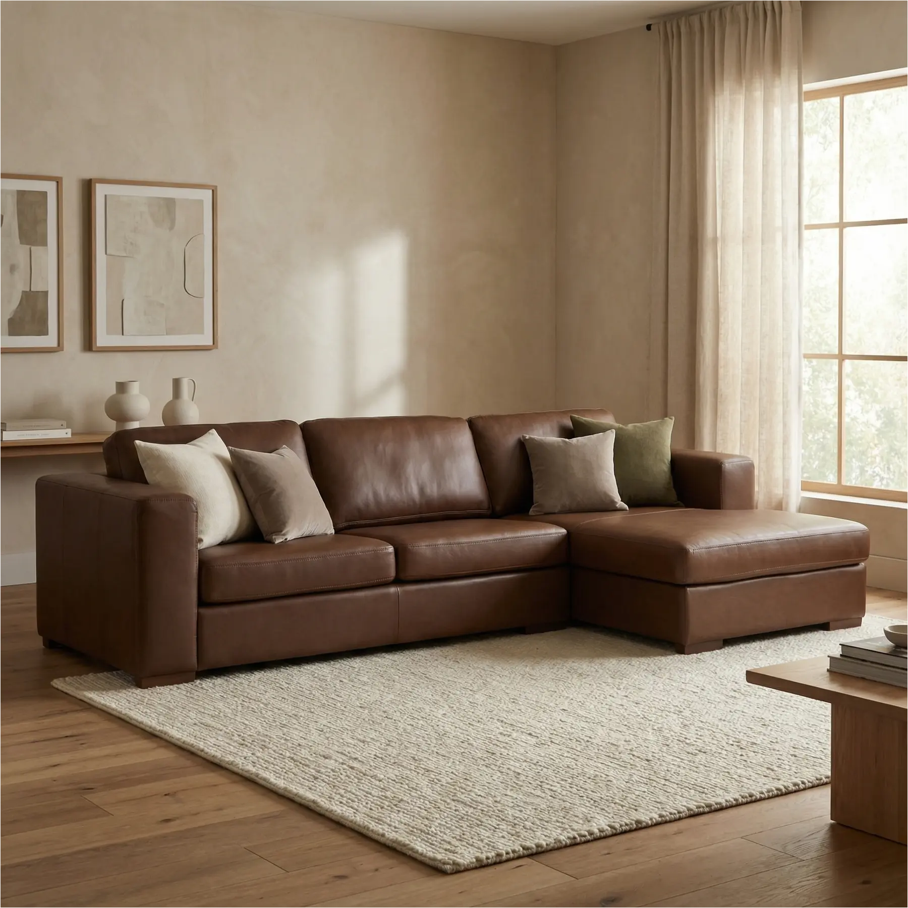 afbeelding van Leren hoekbank Flow - 2,5 zits + longchair