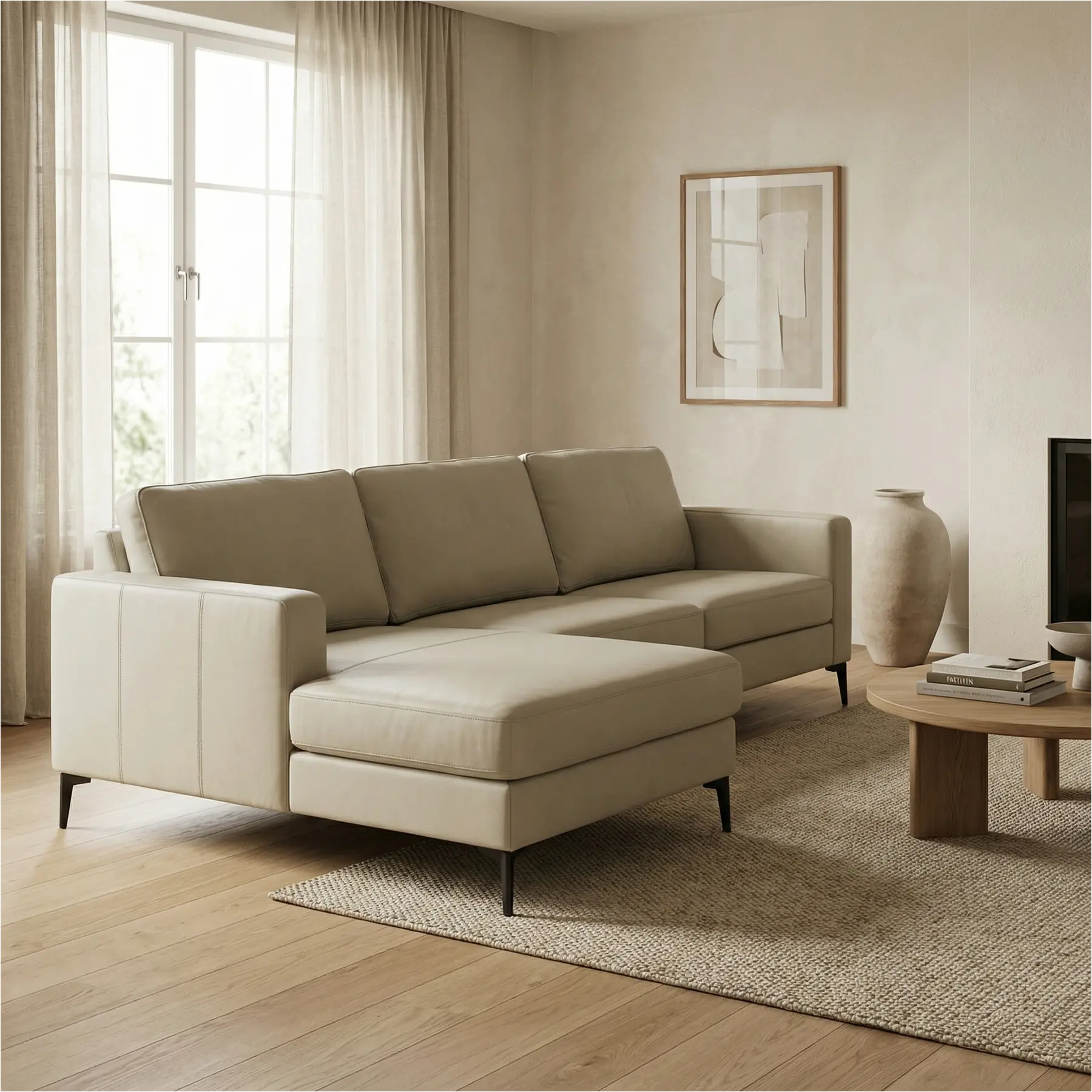 afbeelding van Leren hoekbank Match - 2.5 zits + longchair