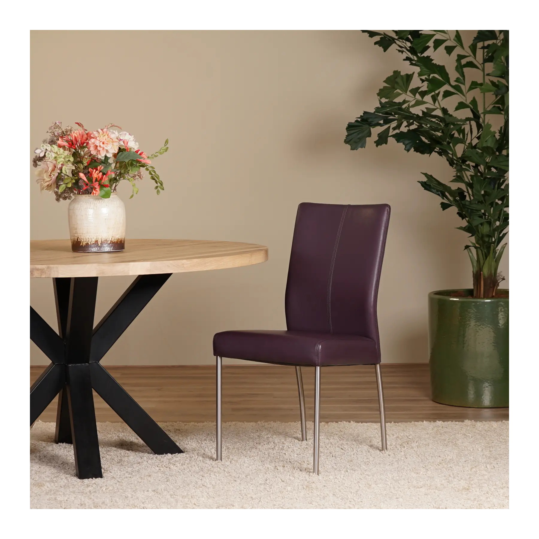 afbeelding van Leren eetkamerstoel Comfort