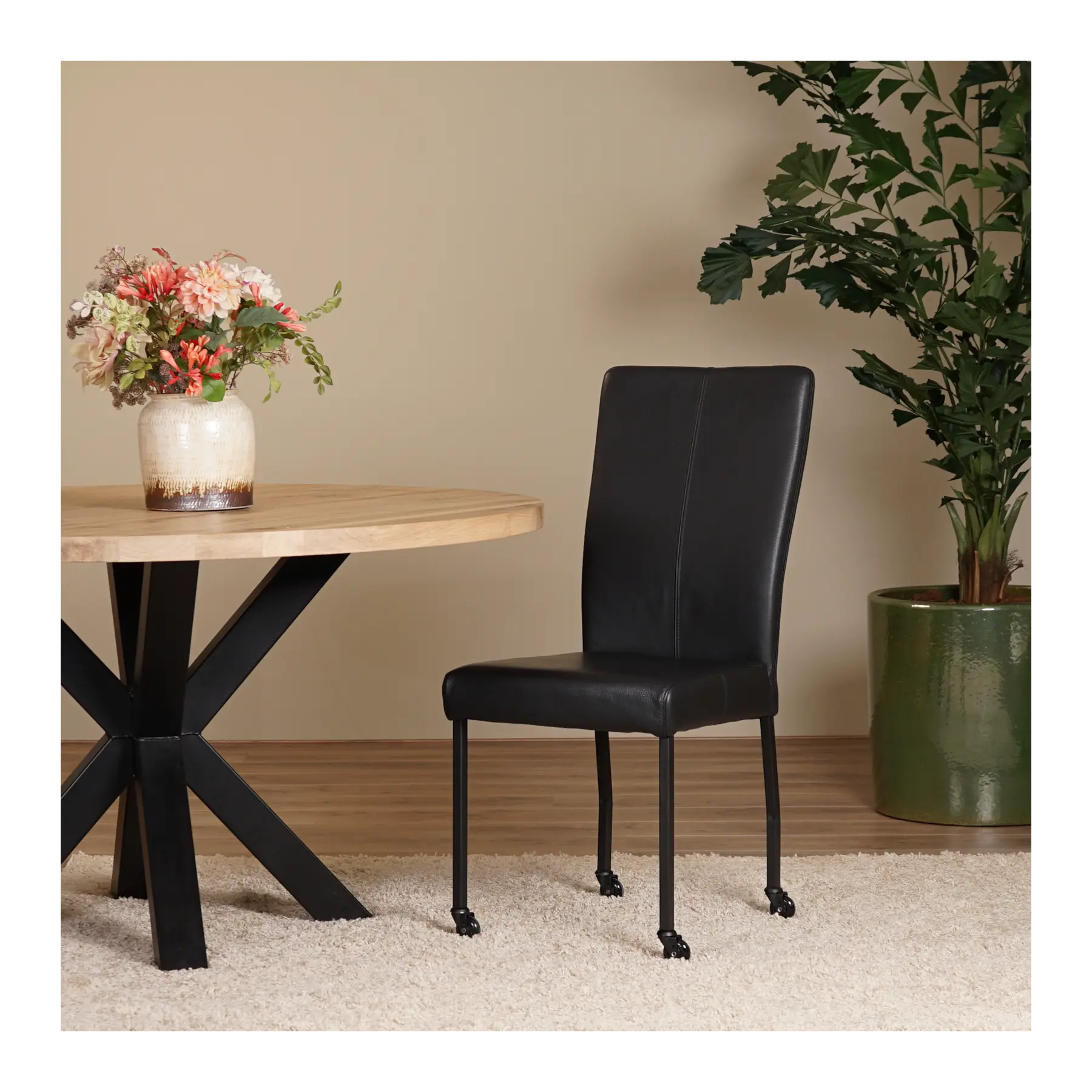 afbeelding van Leren eetkamerstoel Deal