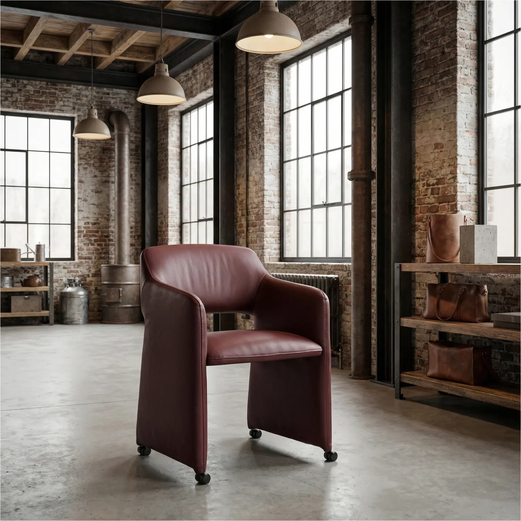 afbeelding van Leren eetkamerstoel Icon