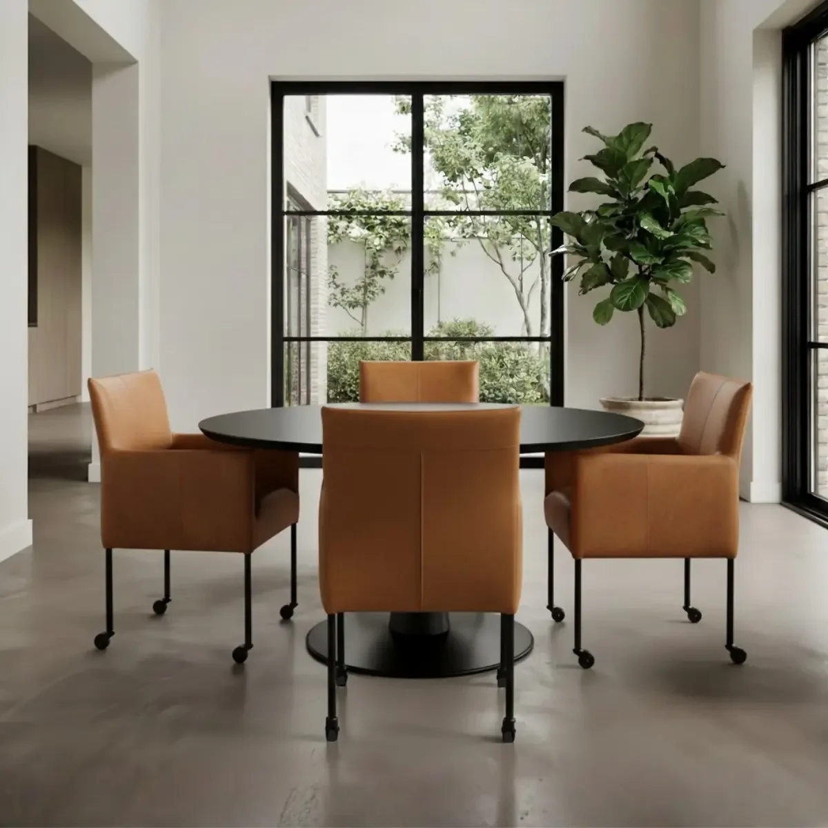 afbeelding van Leren eetkamerstoel Desire