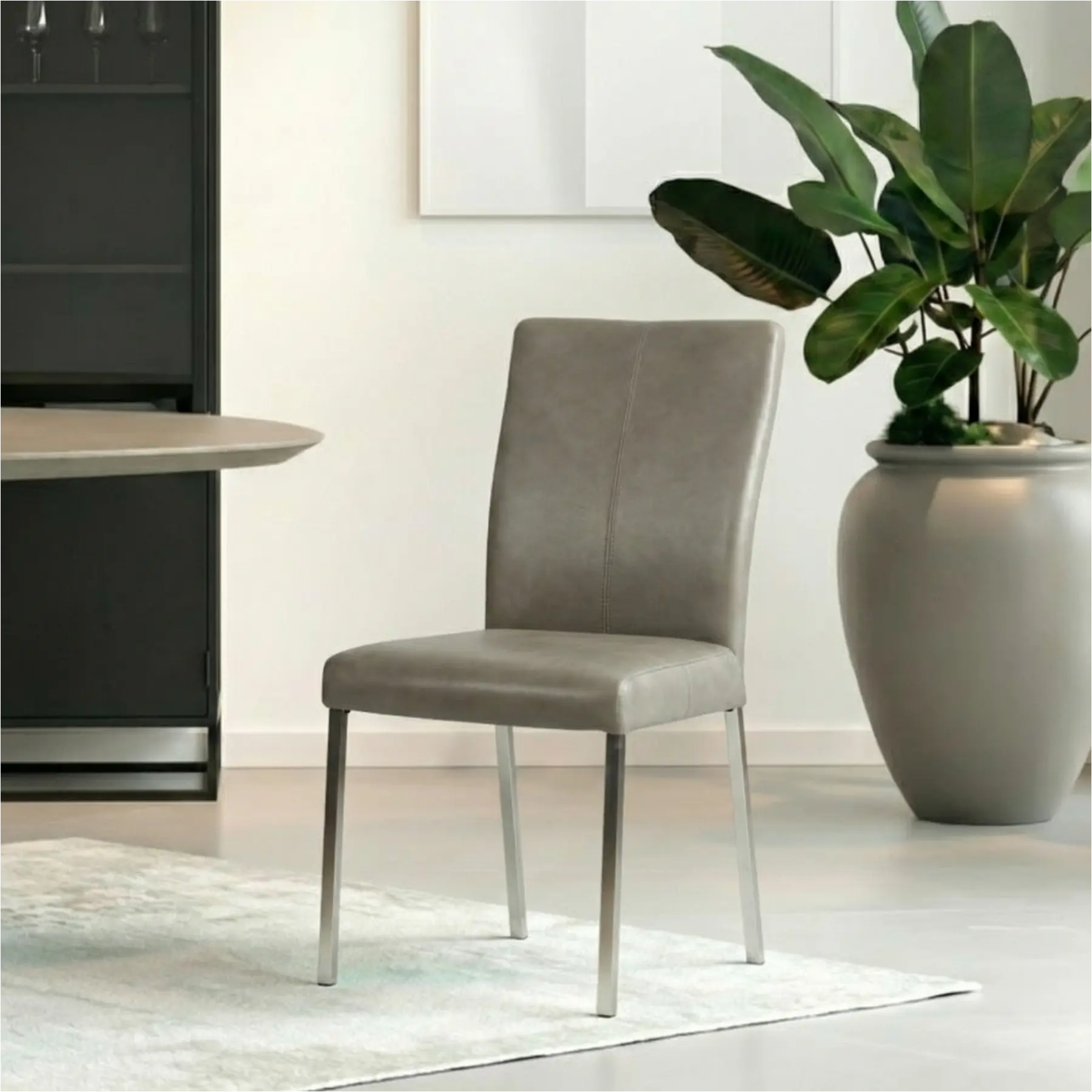 afbeelding van Leren eetkamerstoel Daily