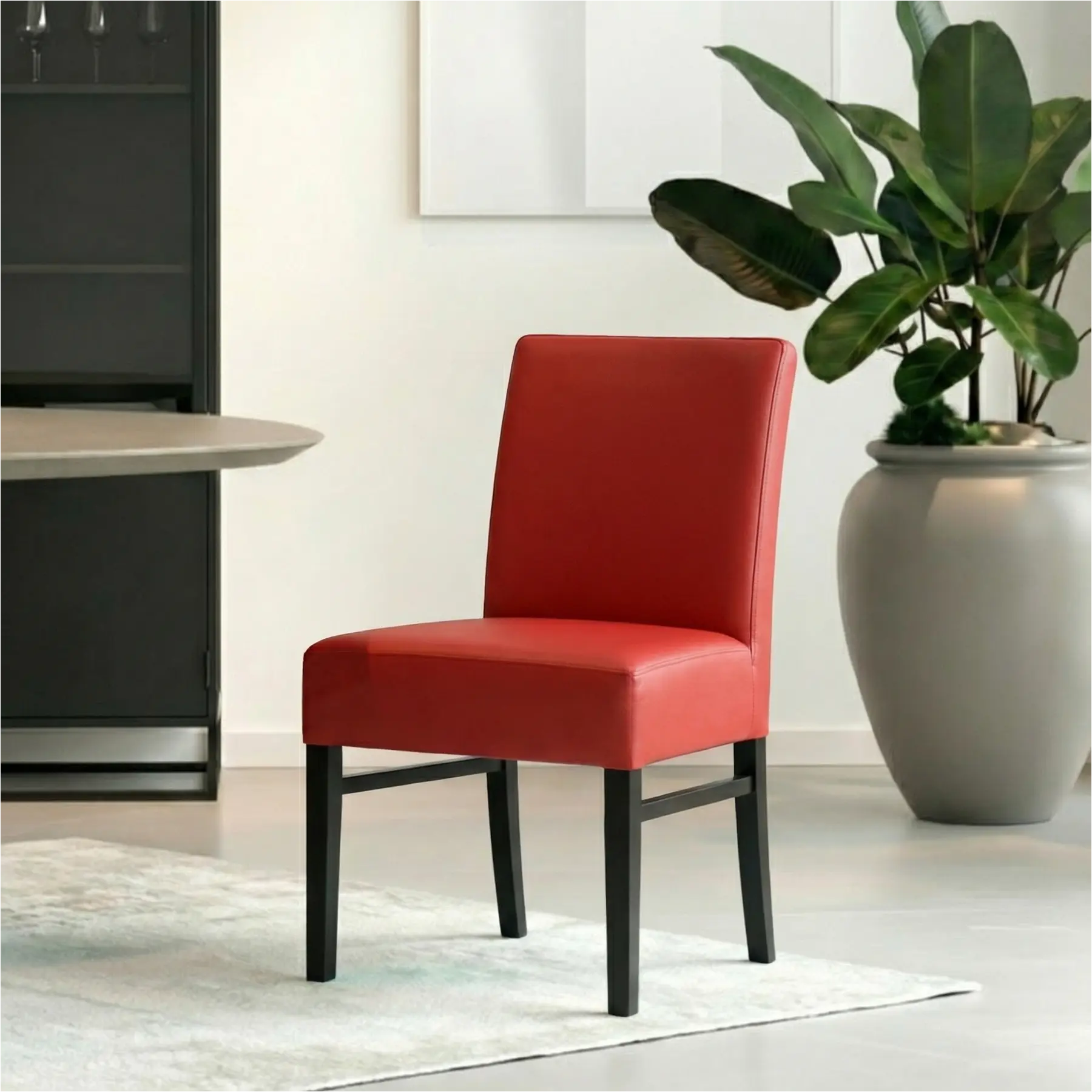 afbeelding van Leren eetkamerstoel Hold