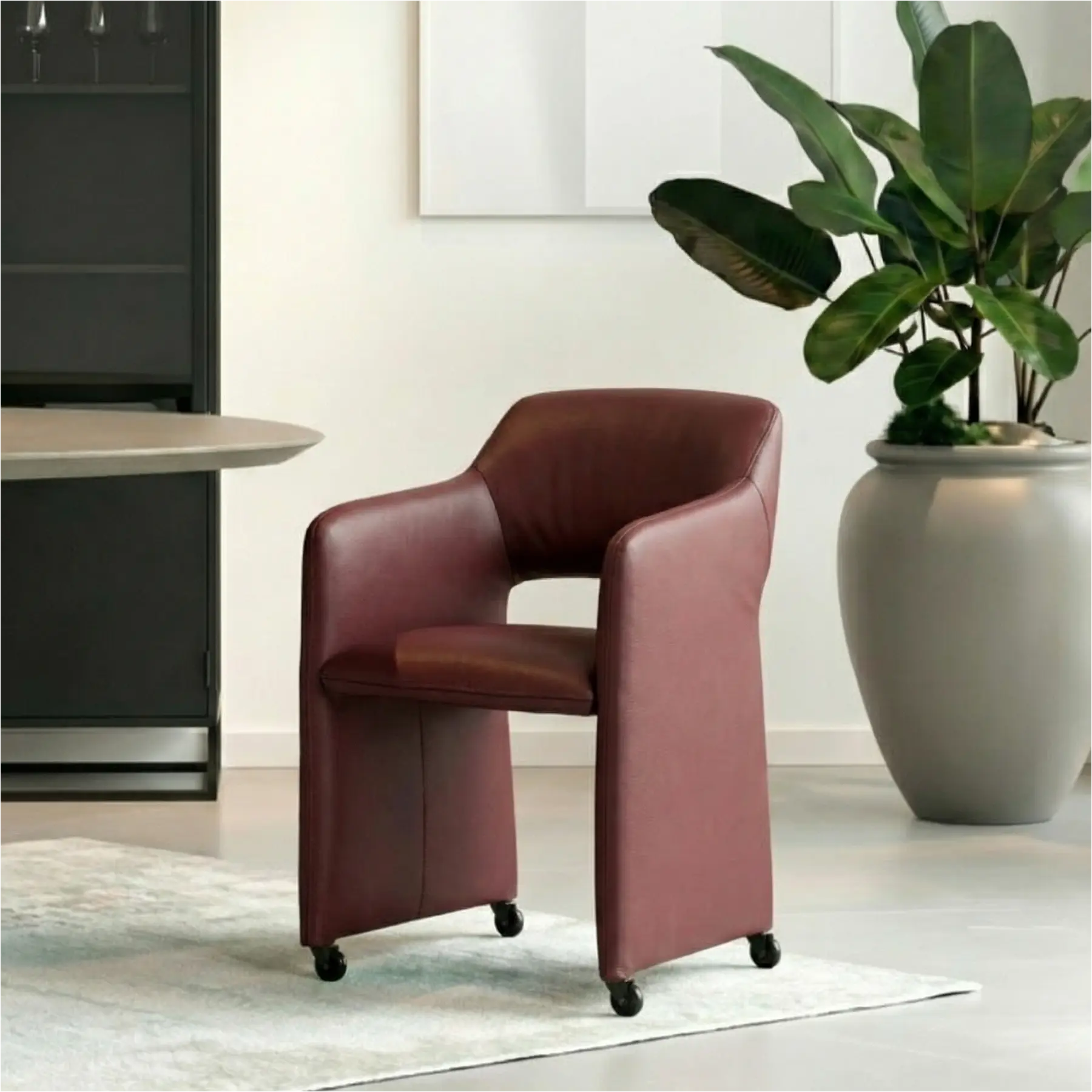 afbeelding van Leren eetkamerstoel Icon