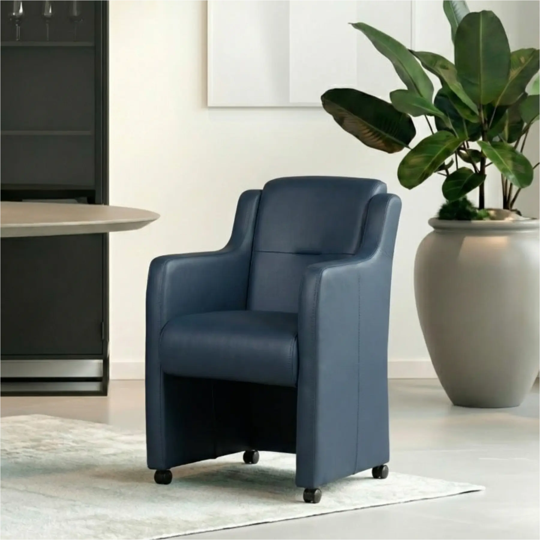 afbeelding van Leren eetkamerstoel Mass