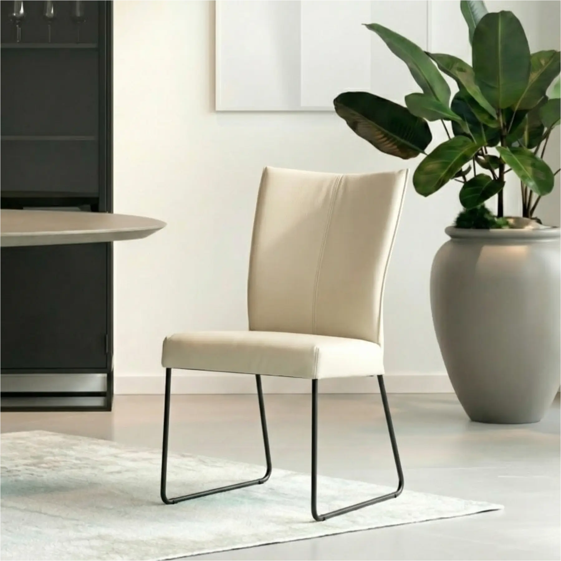 afbeelding van Leren eetkamerstoel Mate