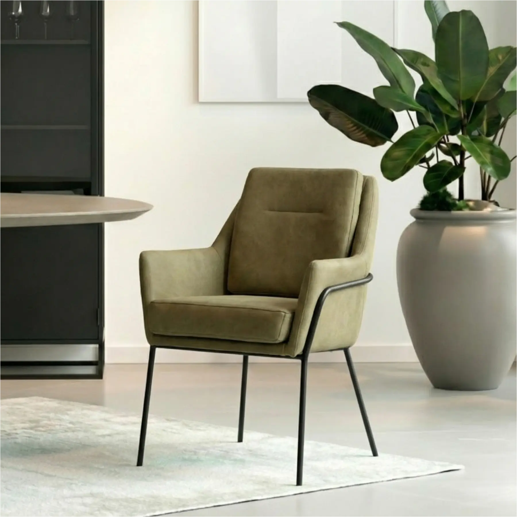 afbeelding van Leren eetkamerstoel Mix